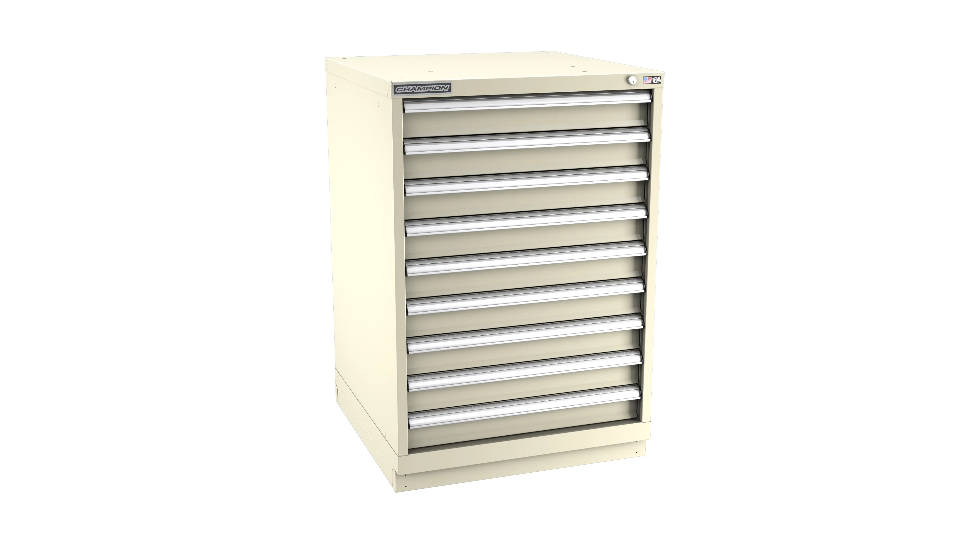 Champion Tool 9-Drawer Metal Modular Storage Cabinet with 180 Internal Compartments, 28-1/4 W x 41-3/4 H x 28-1/2 D in - CM SW1800-0902-ILC-FTB Champion Tool Storage