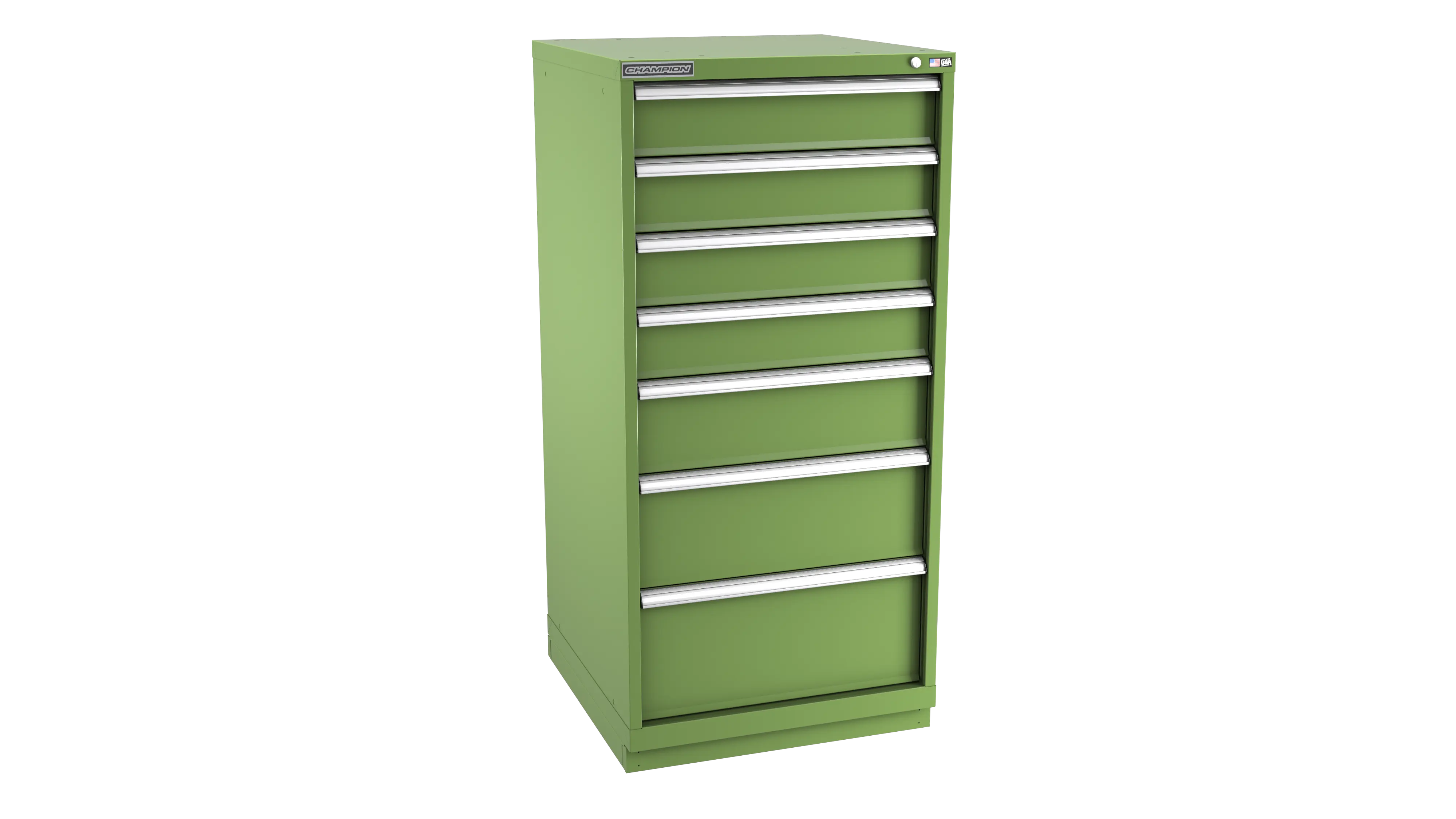 Champion Tool 7-Drawer Metal Modular Storage Cabinet with 59 Internal Compartments, 28-1/4 W x 59-1/2 H x 28-1/2 D in - CM SW2700-0701-ILC-FTB Champion Tool Storage