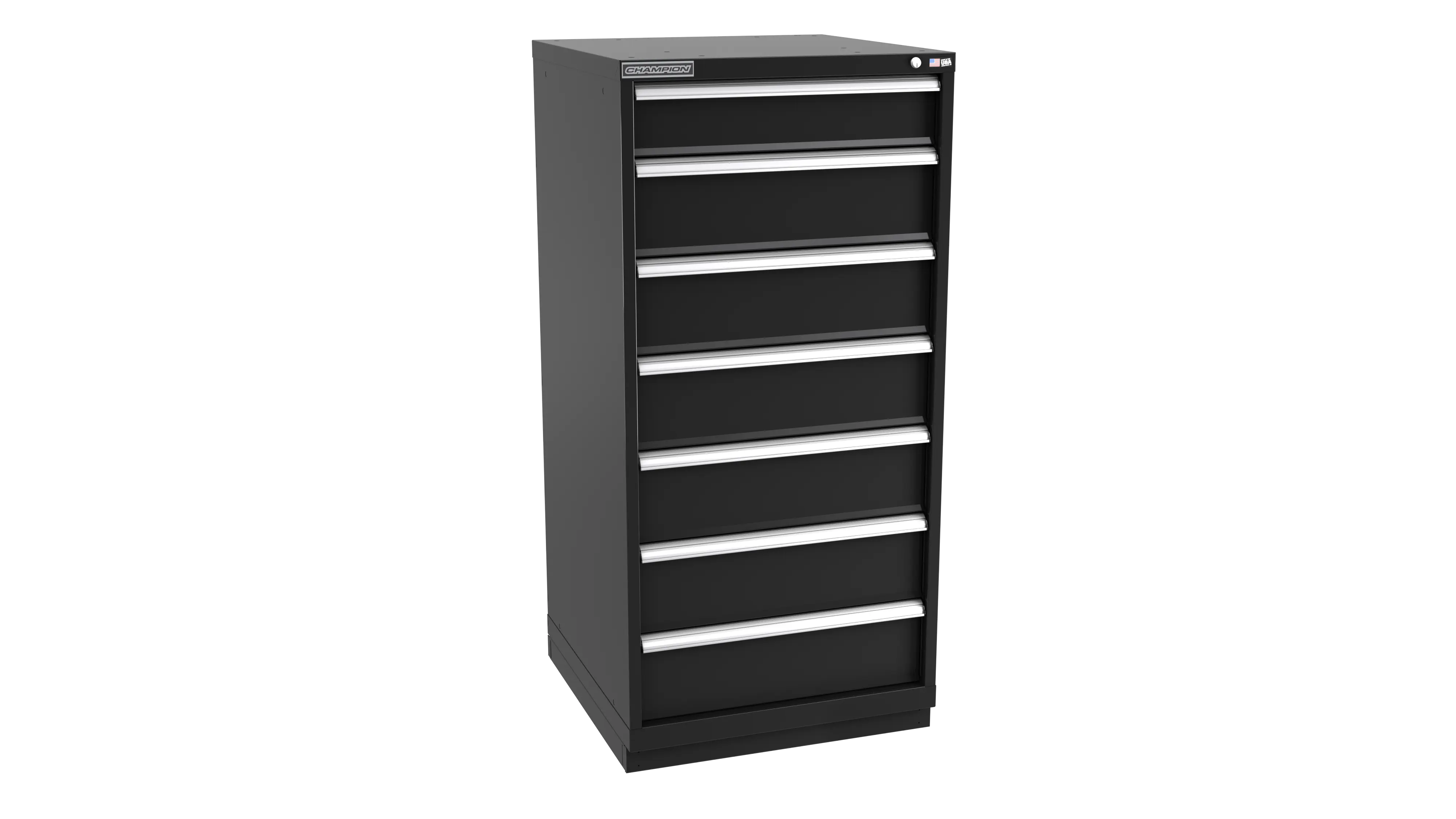Champion Tool 7-Drawer Metal Modular Storage Cabinet with 67 Internal Compartments, 28-1/4 W x 59-1/2 H x 28-1/2 D in - CM SW2700-0702-ILC-FTB Champion Tool Storage