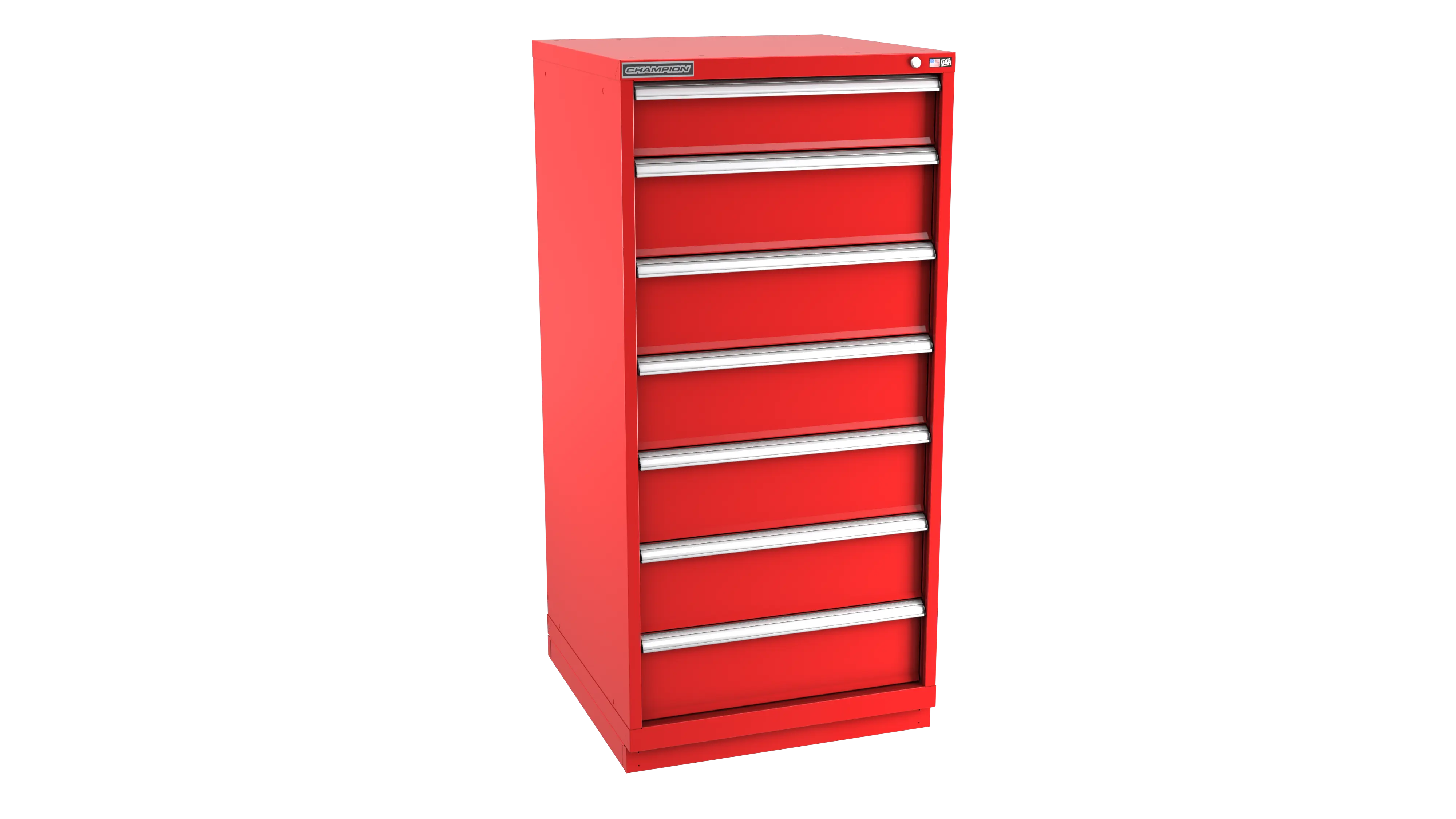 Champion Tool 7-Drawer Metal Modular Storage Cabinet with 67 Internal Compartments, 28-1/4 W x 59-1/2 H x 28-1/2 D in - CM SW2700-0702-ILC-FTB Champion Tool Storage