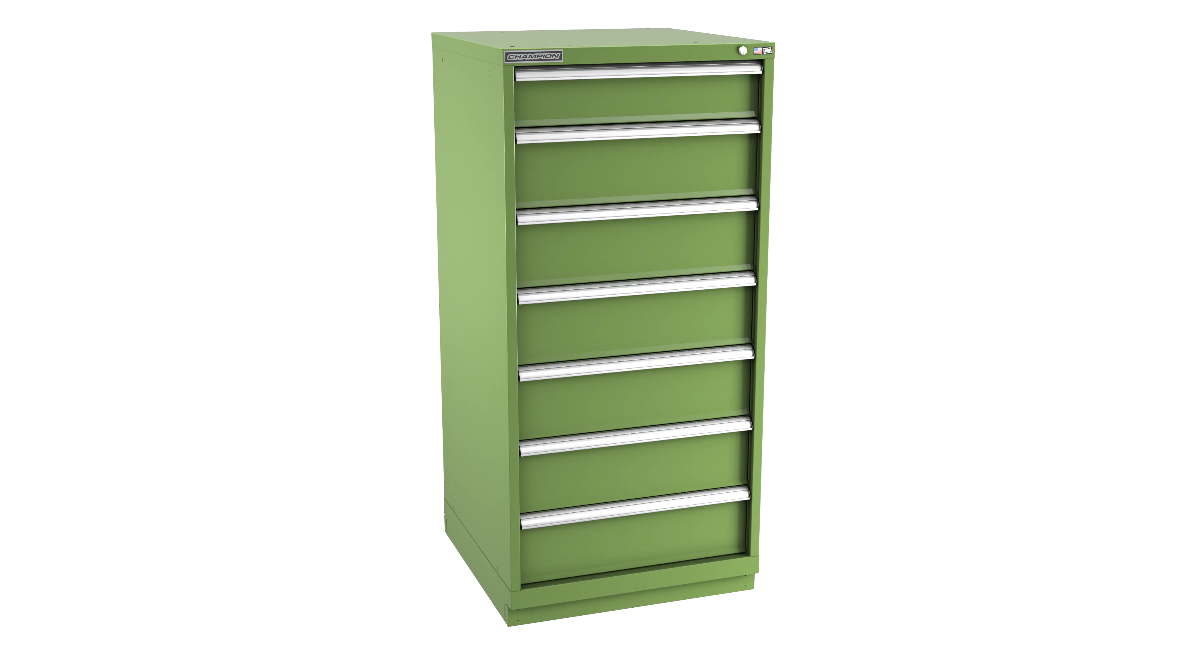Champion Tool 7-Drawer Metal Modular Storage Cabinet with 67 Internal Compartments, 28-1/4 W x 59-1/2 H x 28-1/2 D in - CM SW2700-0702-ILC-FTB Champion Tool Storage