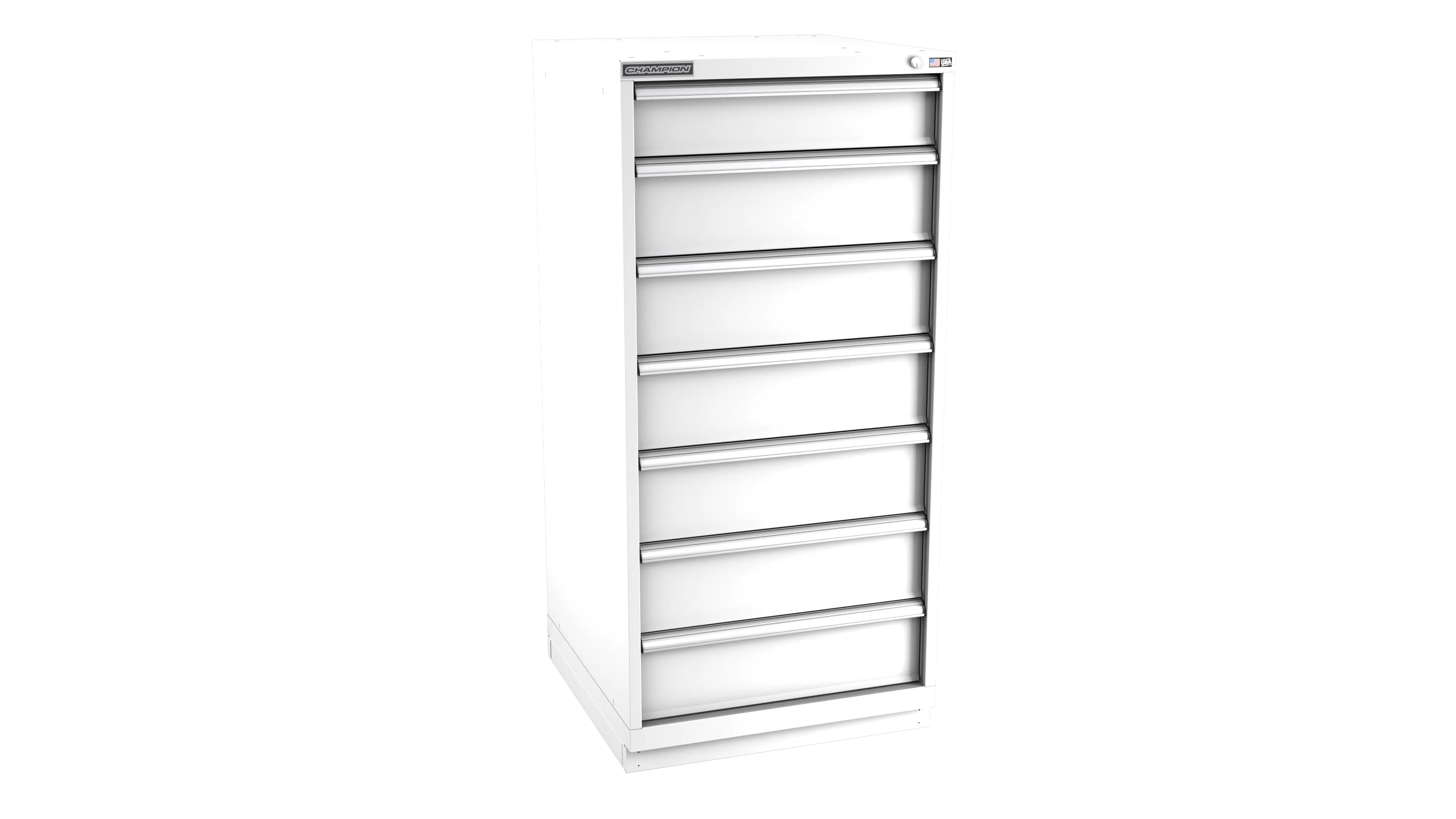 Champion Tool 7-Drawer Metal Modular Storage Cabinet with 67 Internal Compartments, 28-1/4 W x 59-1/2 H x 28-1/2 D in - CM SW2700-0702-ILC-FTB Champion Tool Storage