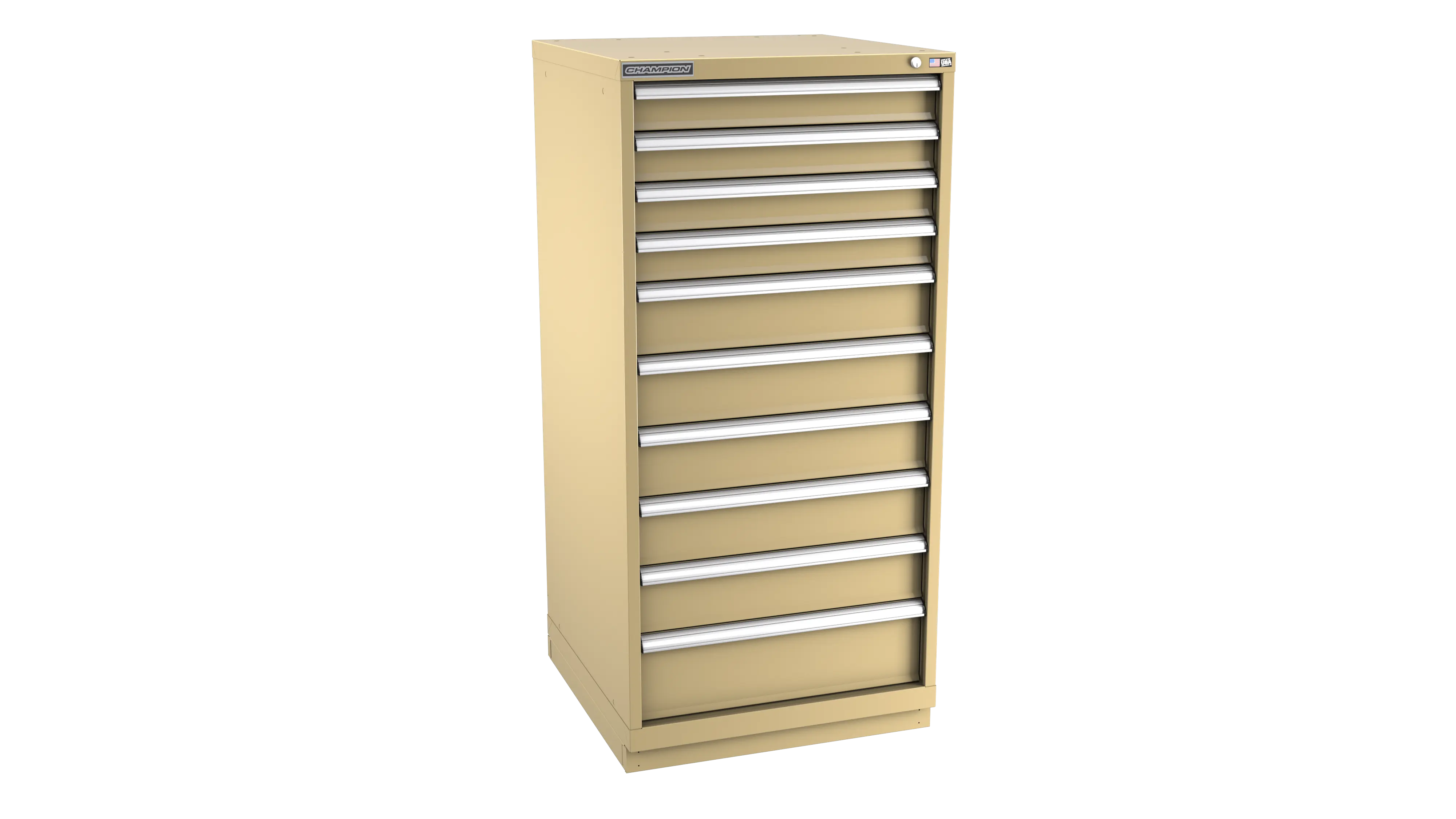 Champion Tool 10-Drawer Metal Modular Storage Cabinet with 169 Internal Compartments, 28-1/4 W x 59-1/2 H x 28-1/2 D in - CM SW2700-1001-ILC-FTB Champion Tool Storage
