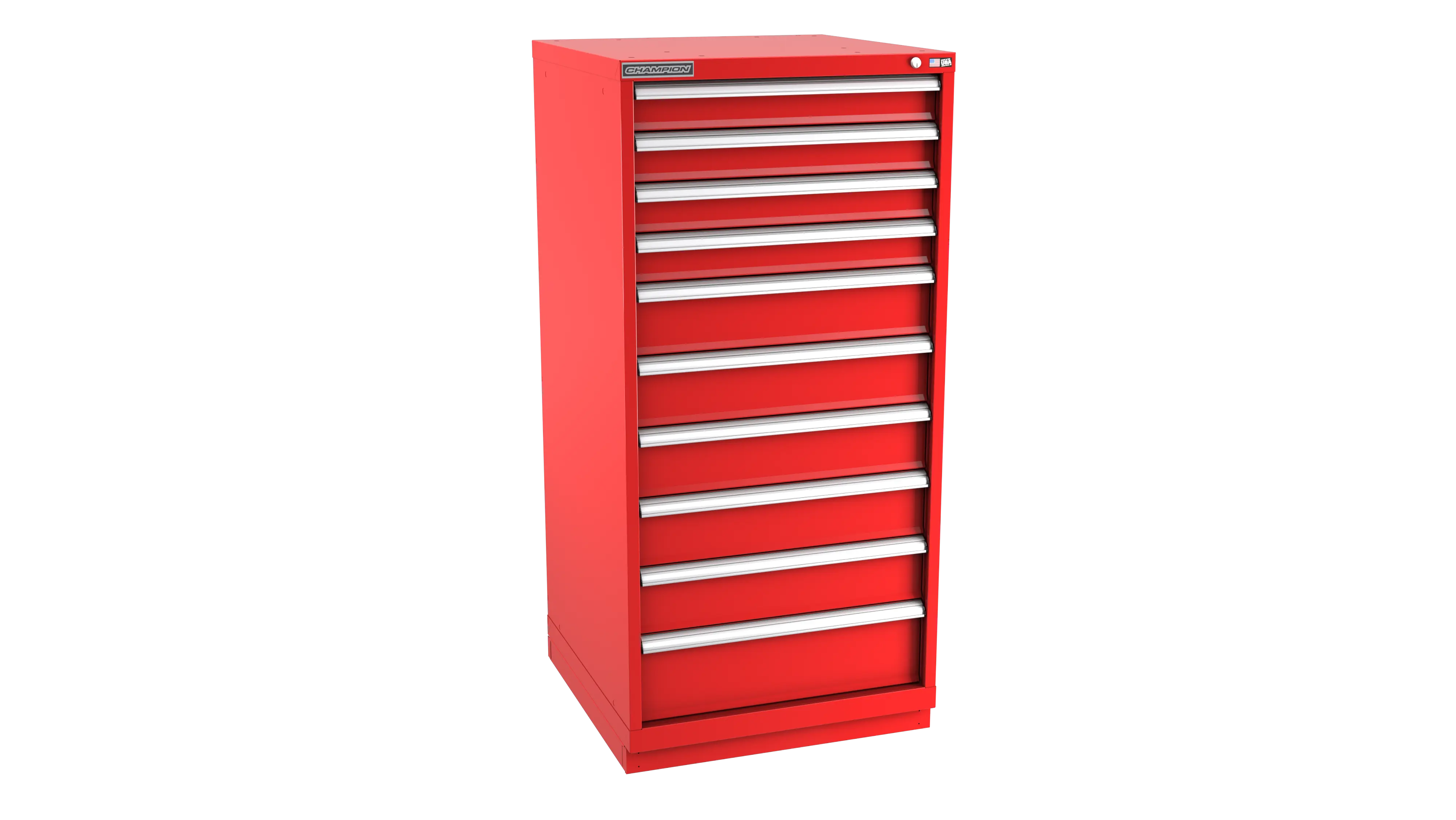 Champion Tool 10-Drawer Metal Modular Storage Cabinet with 169 Internal Compartments, 28-1/4 W x 59-1/2 H x 28-1/2 D in - CM SW2700-1001-ILC-FTB Champion Tool Storage