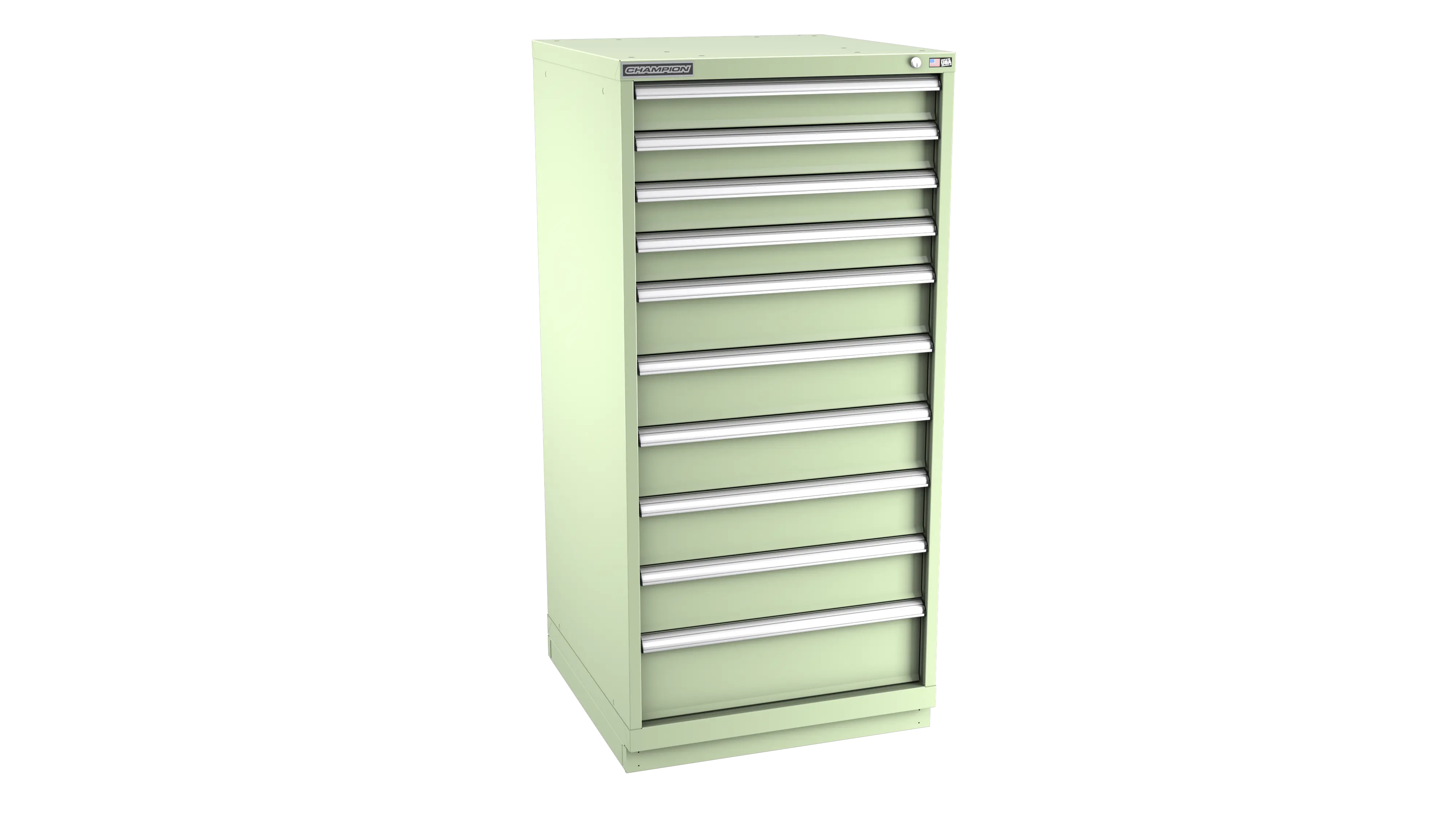 Champion Tool 10-Drawer Metal Modular Storage Cabinet with 169 Internal Compartments, 28-1/4 W x 59-1/2 H x 28-1/2 D in - CM SW2700-1001-ILC-FTB Champion Tool Storage