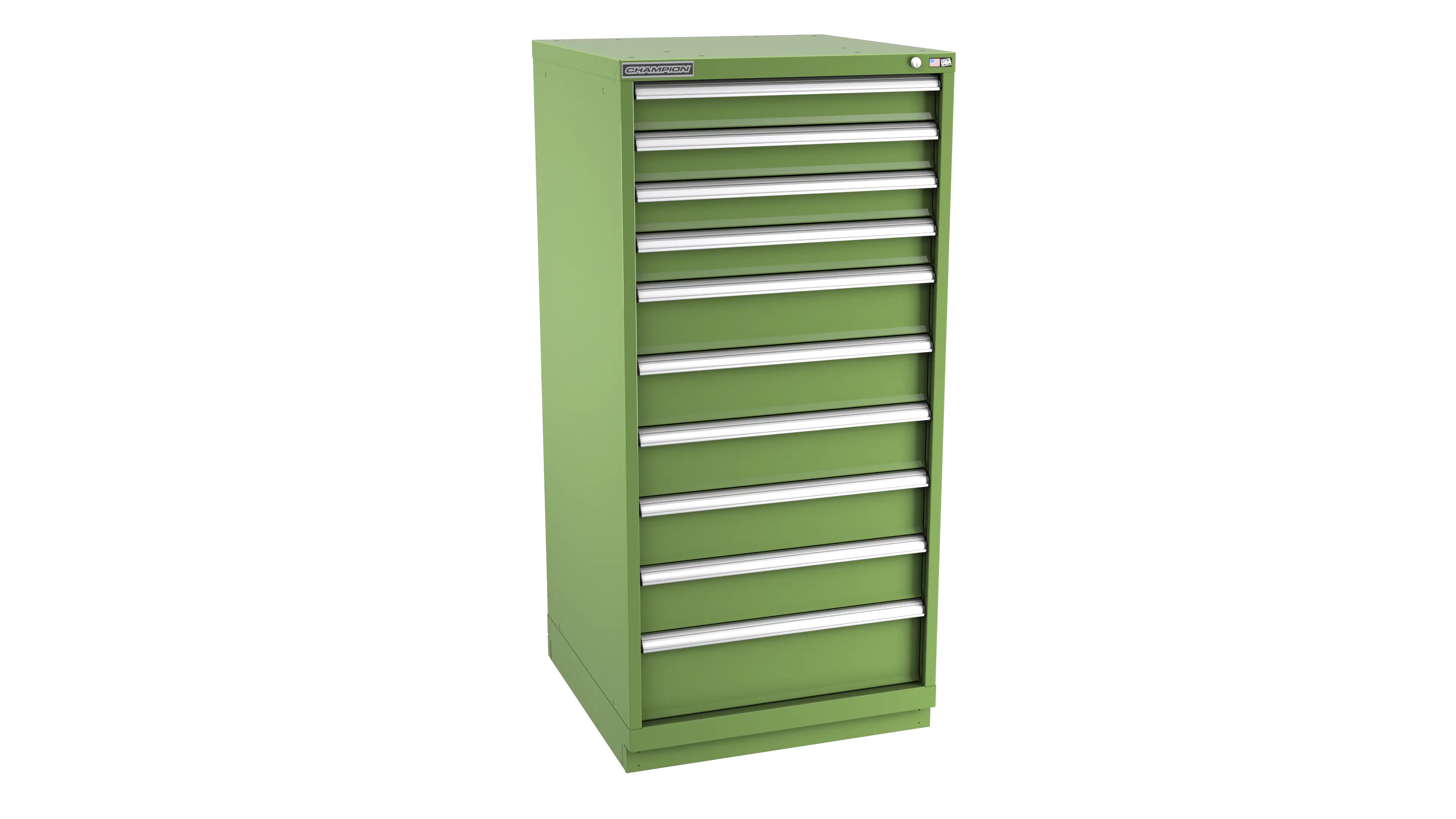 Champion Tool 10-Drawer Metal Modular Storage Cabinet with 169 Internal Compartments, 28-1/4 W x 59-1/2 H x 28-1/2 D in - CM SW2700-1001-ILC-FTB Champion Tool Storage