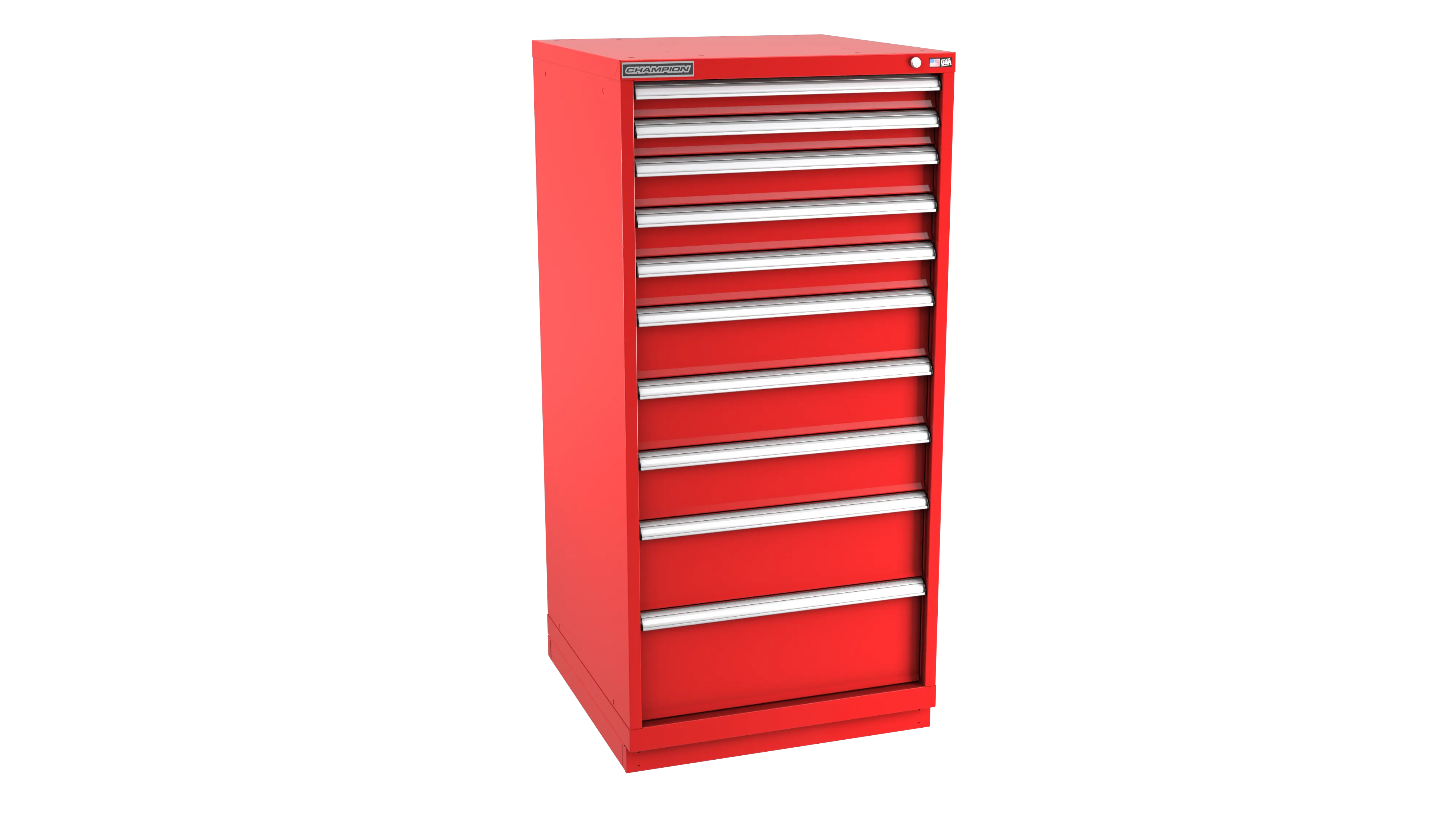 Champion Tool 10-Drawer Metal Modular Storage Cabinet with 152 Internal Compartments, 28-1/4 W x 59-1/2 H x 28-1/2 D in - CM SW2700-1002-ILC-FTB Champion Tool Storage