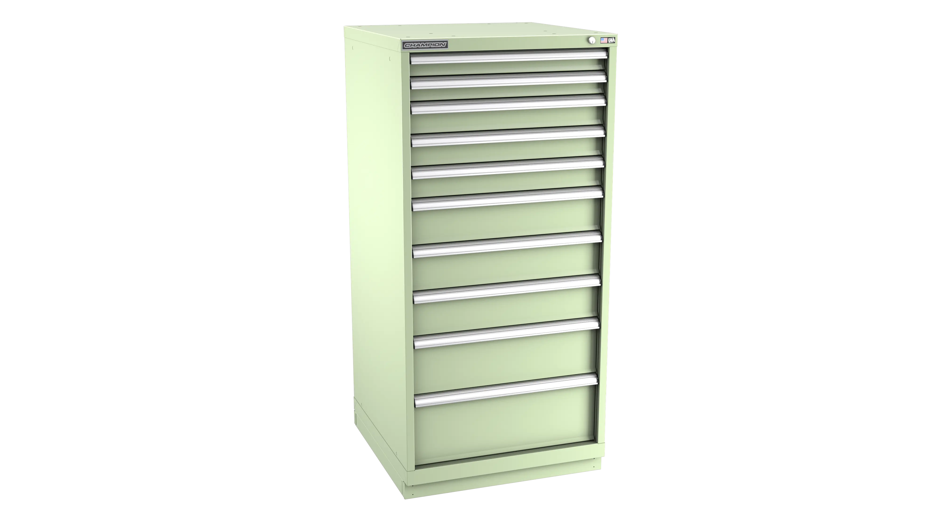 Champion Tool 10-Drawer Metal Modular Storage Cabinet with 152 Internal Compartments, 28-1/4 W x 59-1/2 H x 28-1/2 D in - CM SW2700-1002-ILC-FTB Champion Tool Storage