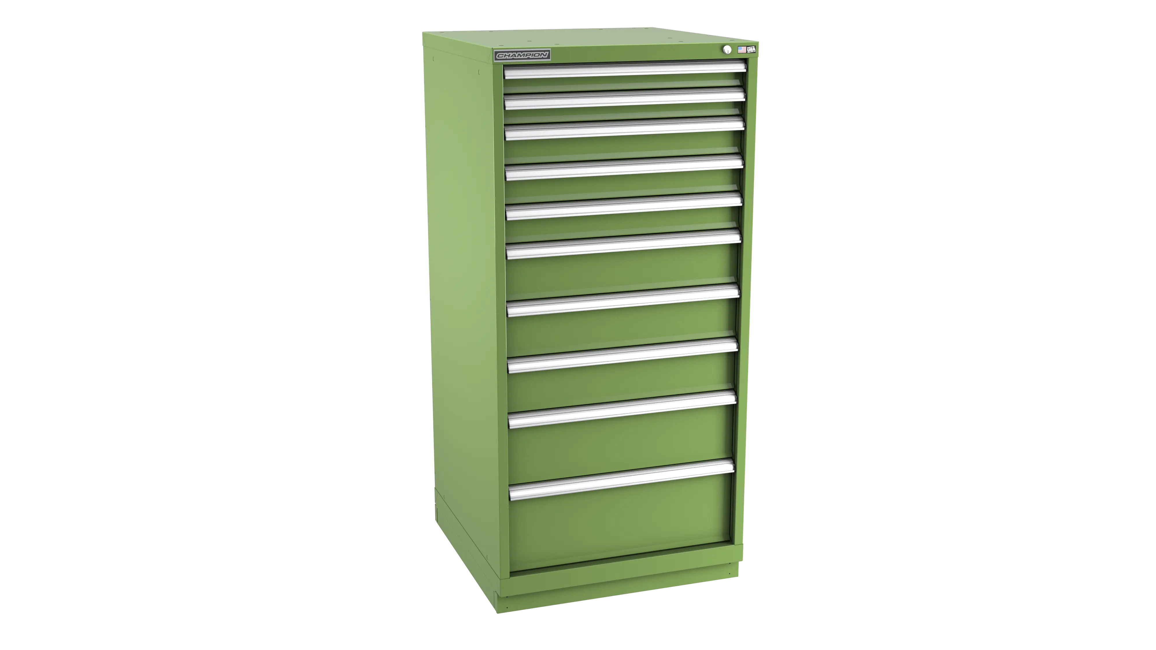 Champion Tool 10-Drawer Metal Modular Storage Cabinet with 152 Internal Compartments, 28-1/4 W x 59-1/2 H x 28-1/2 D in - CM SW2700-1002-ILC-FTB Champion Tool Storage