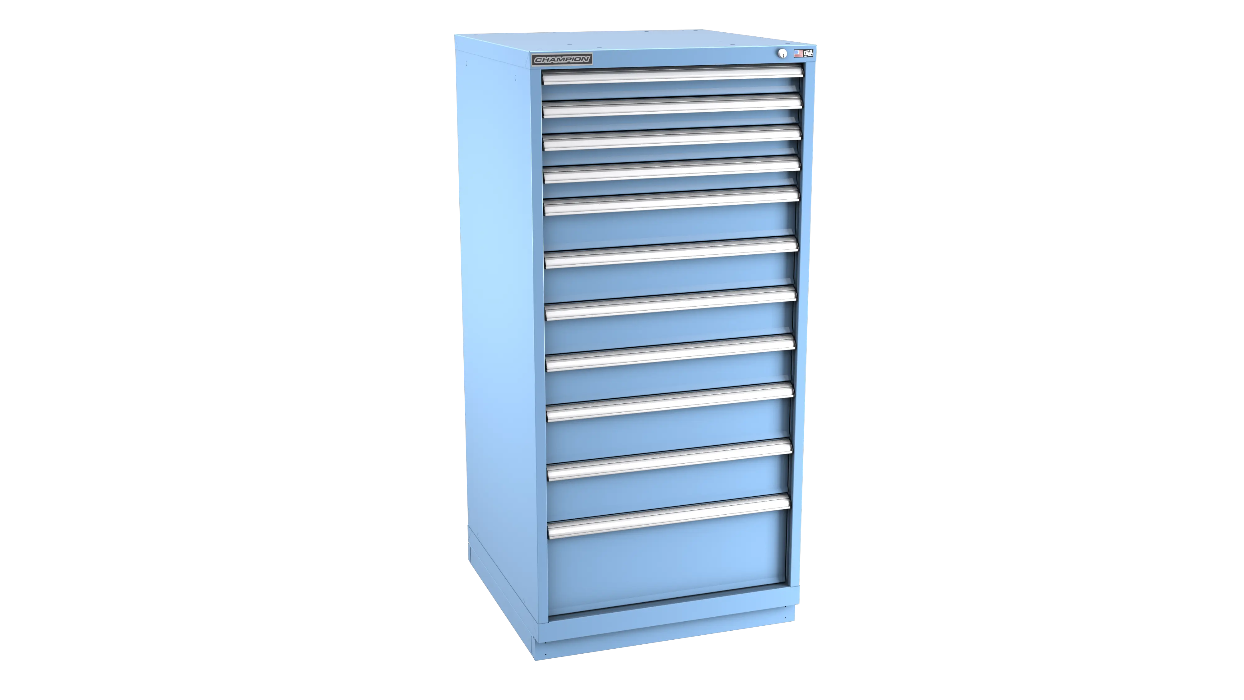 Champion Tool 11-Drawer Modular Cabinet, 28-1/4 W x 59-1/2 H x 28-1/2 D in - CM SW2700-1101-ILC-FTB Champion Tool Storage