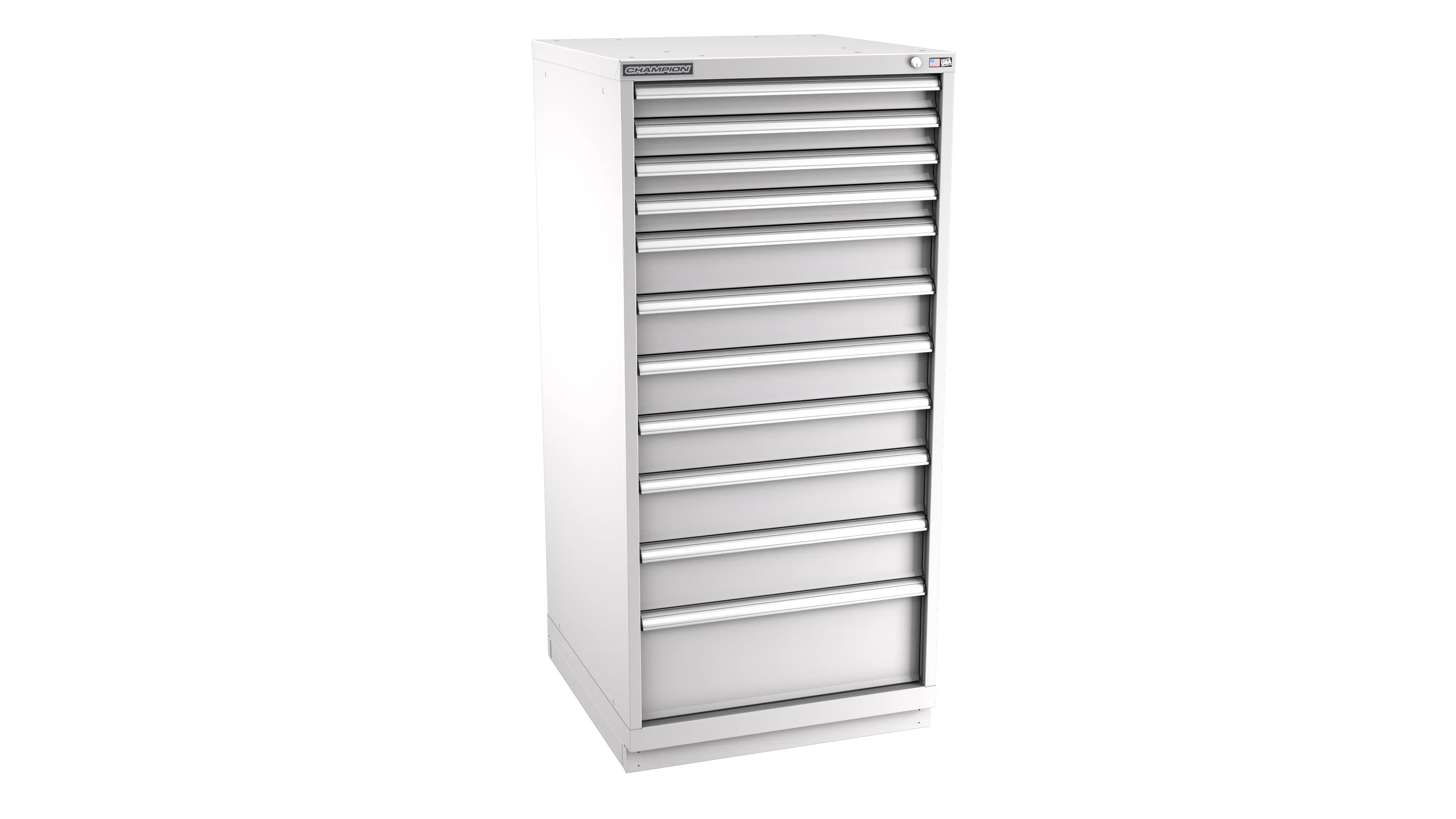 Champion Tool 11-Drawer Modular Cabinet, 28-1/4 W x 59-1/2 H x 28-1/2 D in - CM SW2700-1101-ILC-FTB Champion Tool Storage