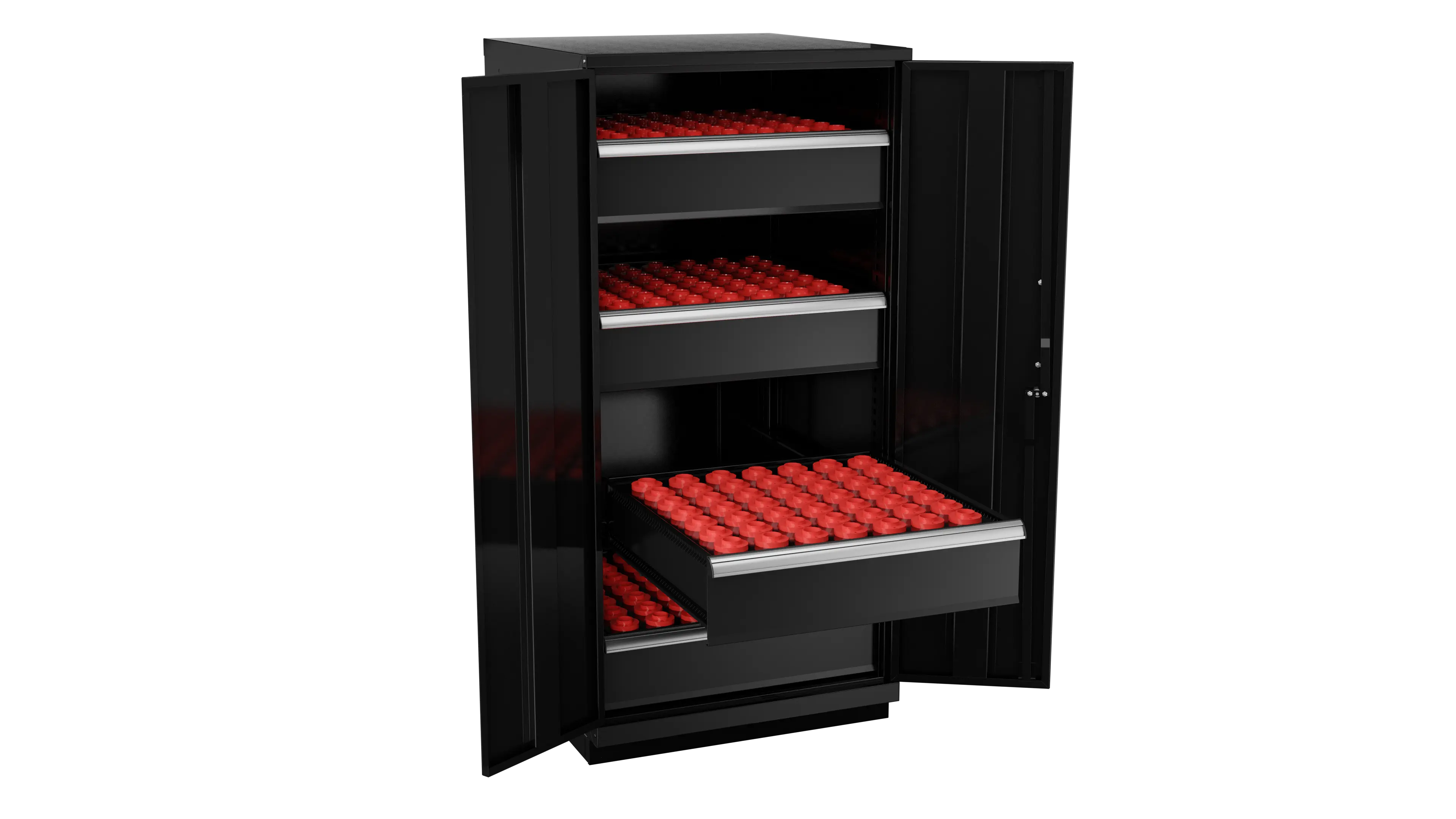 Champion Tool 2-Door Metal CNC Modular Storage Cabinet with 196 CAT30 Tool Capacity, 28-1/4 W x 59-1/2 H x 28-1/2 D in - CM SW270030-FTB Champion Tool Storage
