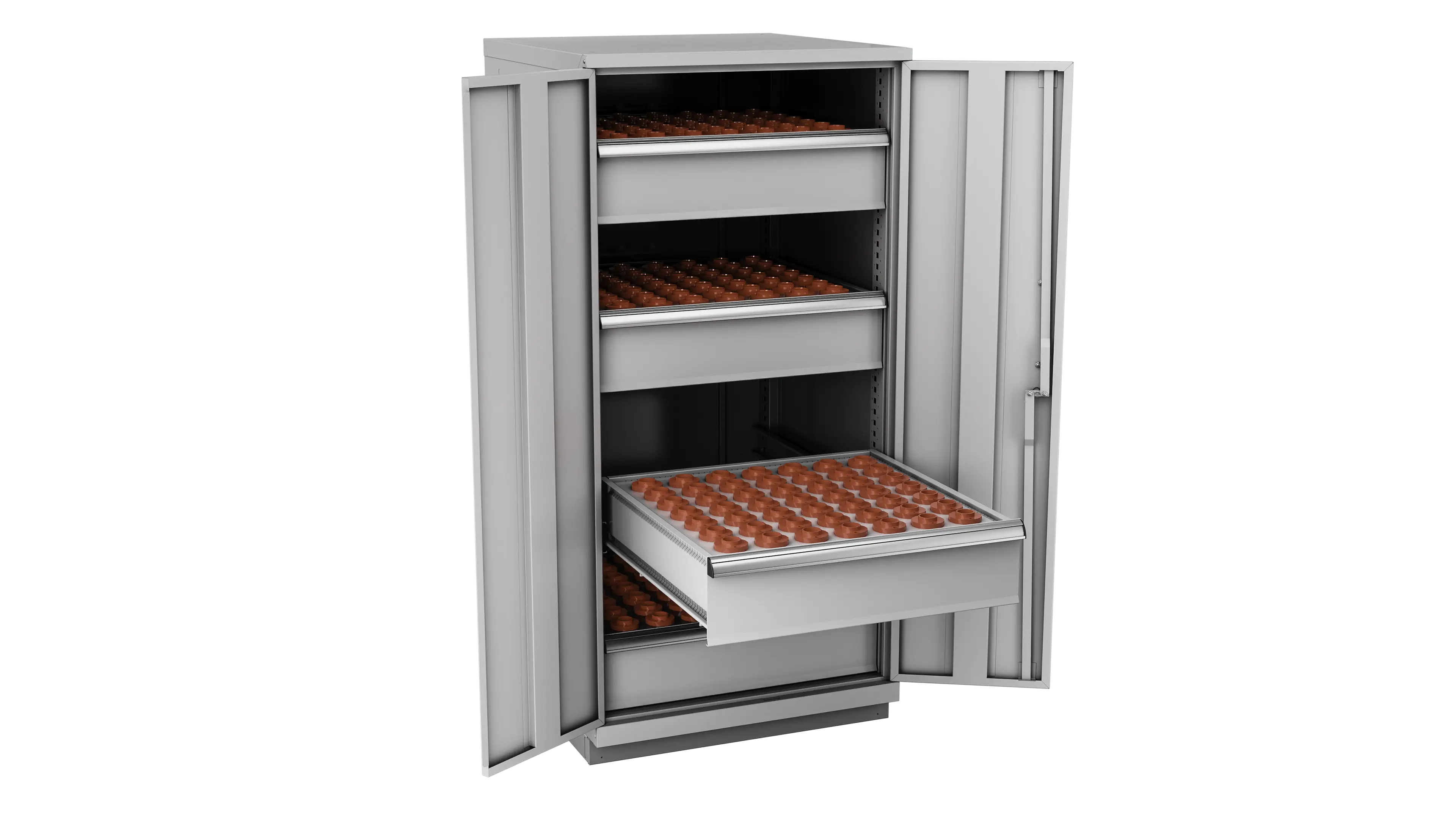 Champion Tool 2-Door Metal CNC Modular Storage Cabinet with 196 CAT30 Tool Capacity, 28-1/4 W x 59-1/2 H x 28-1/2 D in - CM SW270030-FTB Champion Tool Storage