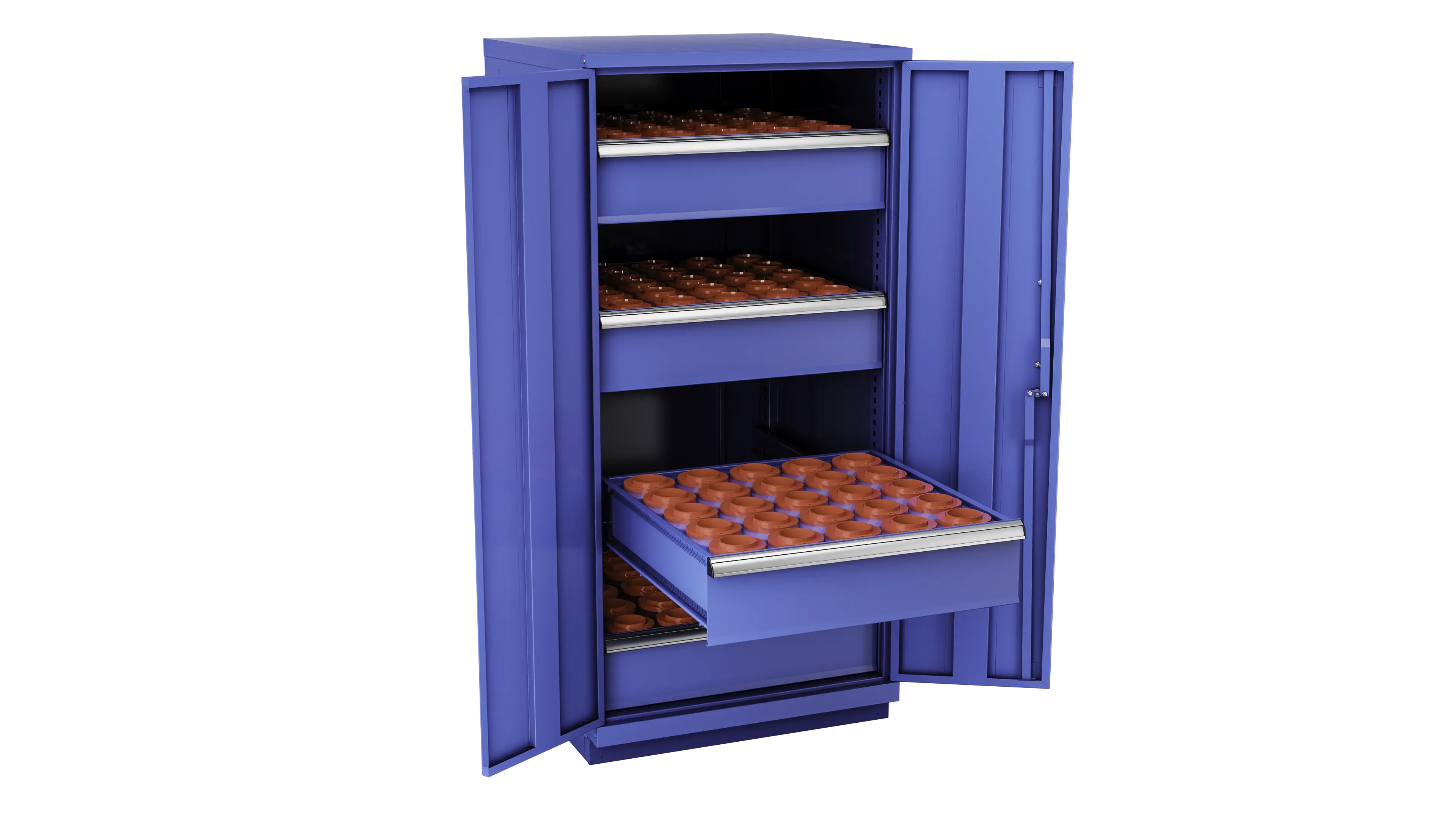 Champion Tool 2-Door Metal CNC Modular Storage Cabinet with 100 CAT50 Tool Capacity, 28-1/4 W x 59-1/2 H x 28-1/2 D in - CM SW270050-FTB Champion Tool Storage