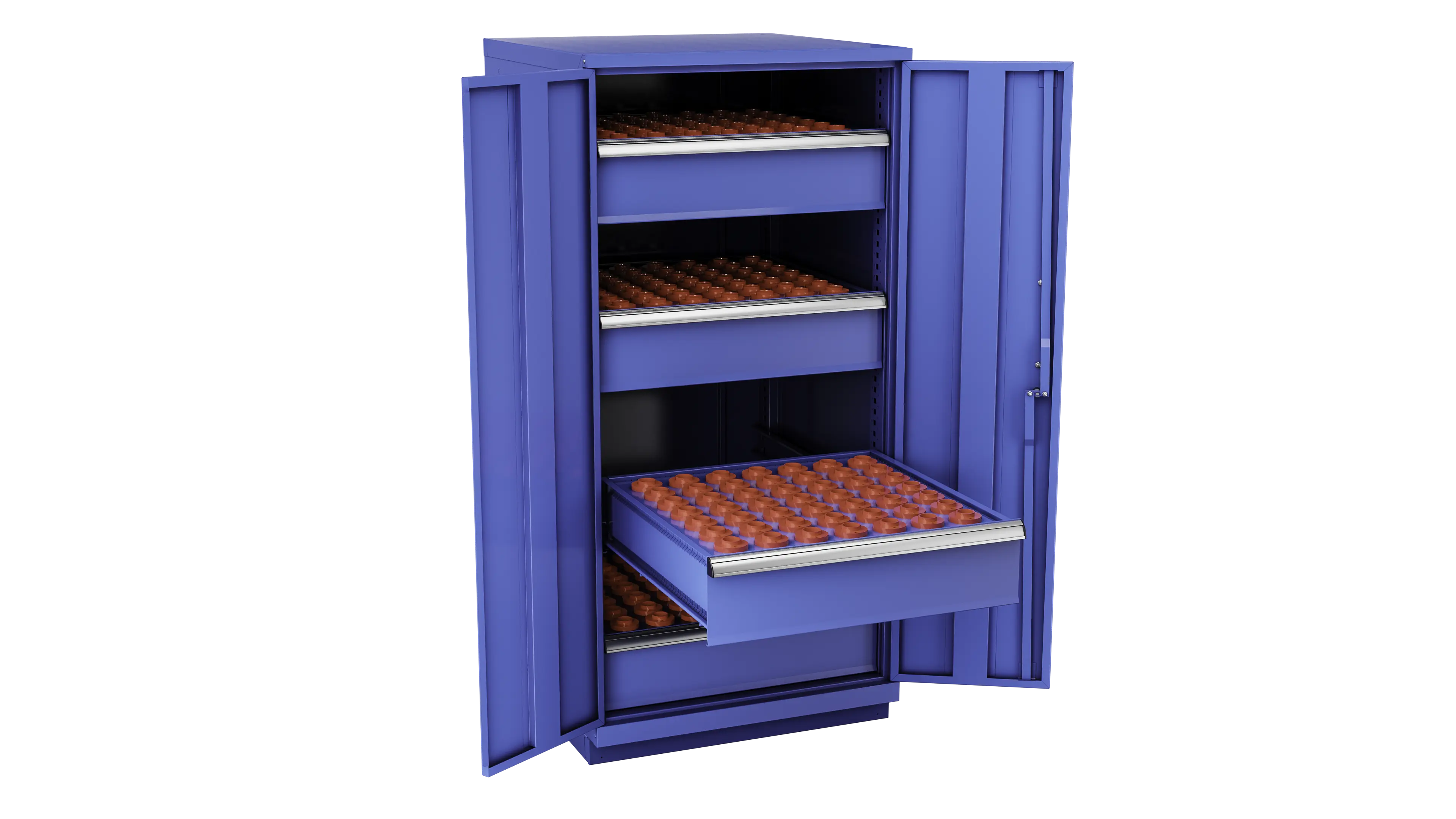 Champion Tool 2-Door Metal CNC Modular Storage Cabinet with 196 HSK40 Tool Capacity, 28-1/4 W x 59-1/2 H x 28-1/2 D in - CM SW2700H40-FTB Champion Tool Storage