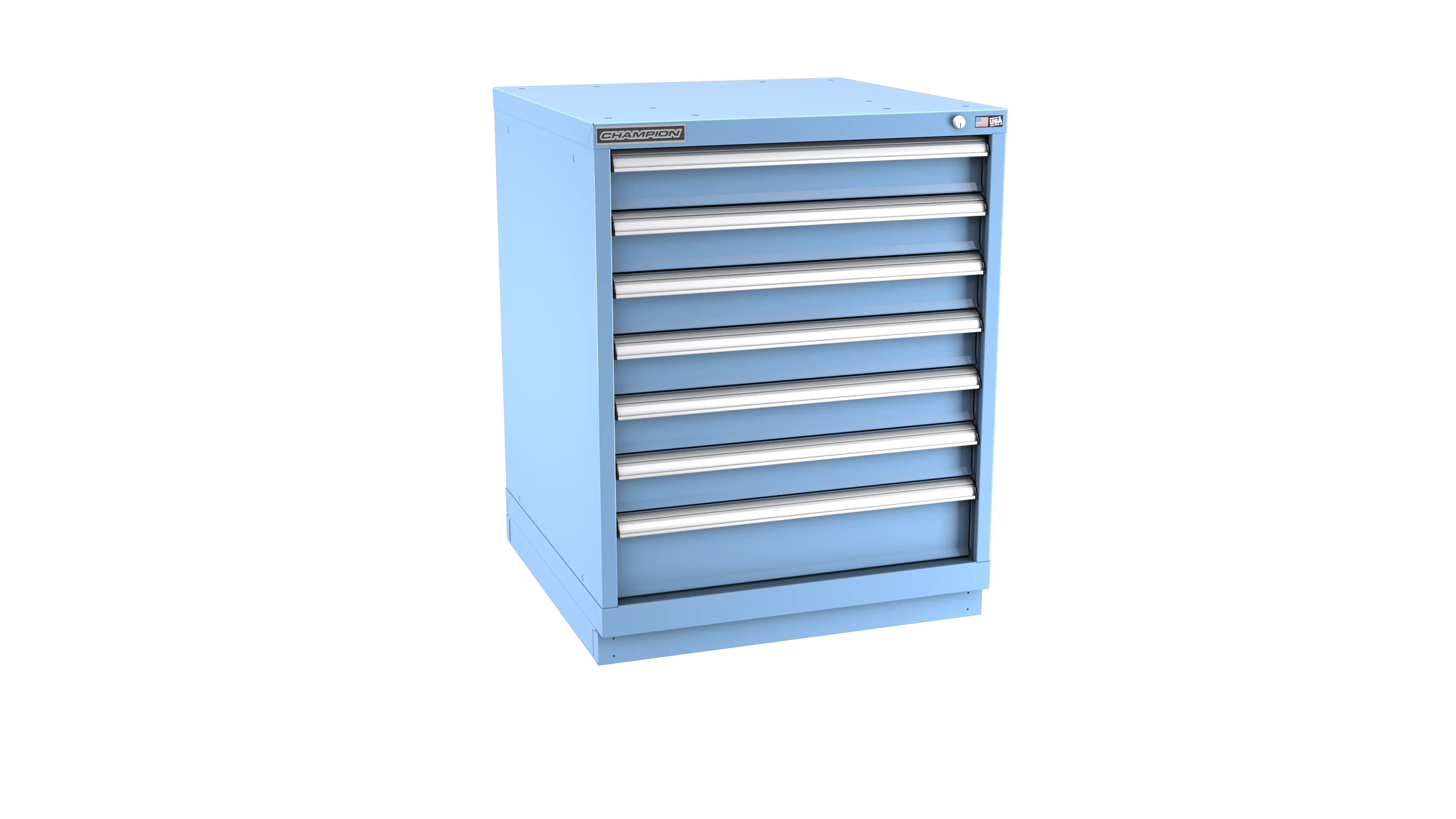 Champion Tool 7-Drawer Metal Modular Storage Cabinet with 73 Internal Compartments, 28-1/4 W x 35-7/8 H x 22-1/2 D in - CM SWS1500-0701-ILC-FTB Champion Tool Storage