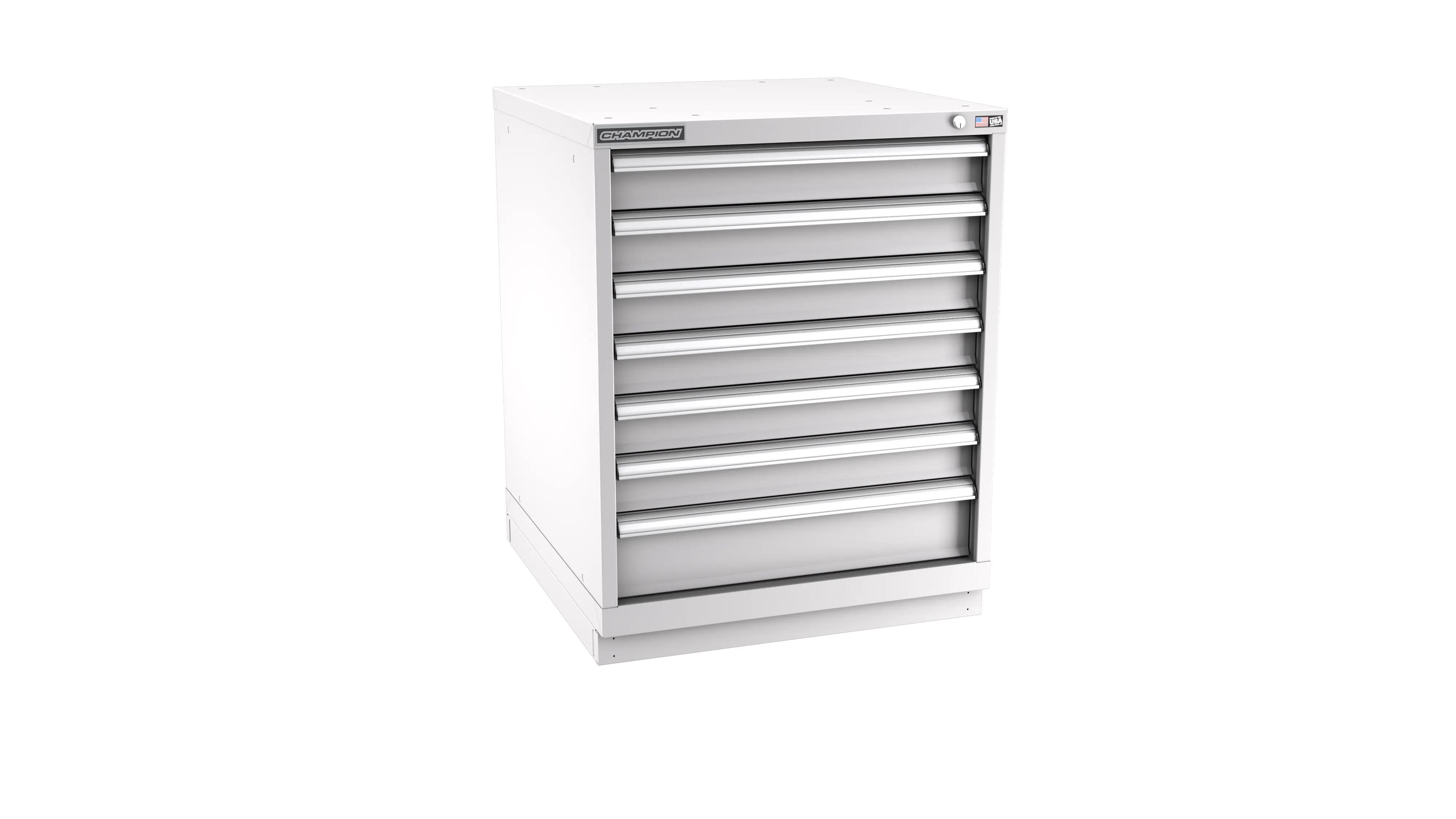 Champion Tool 7-Drawer Metal Modular Storage Cabinet with 73 Internal Compartments, 28-1/4 W x 35-7/8 H x 22-1/2 D in - CM SWS1500-0701-ILC-FTB Champion Tool Storage