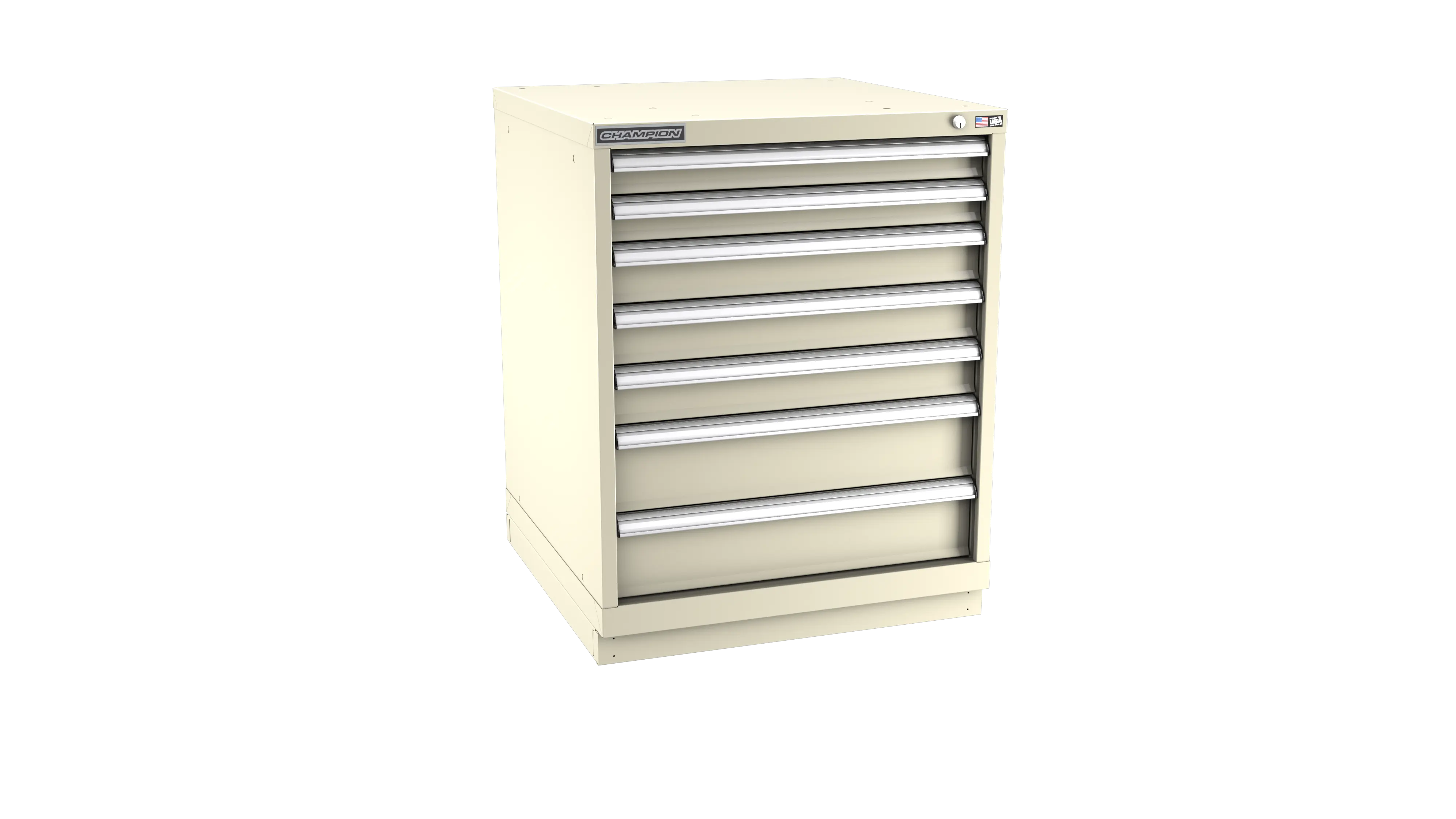 Champion Tool 7-Drawer Metal Modular Storage Cabinet with 114 Internal Compartments, 28-1/4 W x 35-7/8 H x 22-1/2 D in - CM SWS1500-0702-ILC-FTB Champion Tool Storage