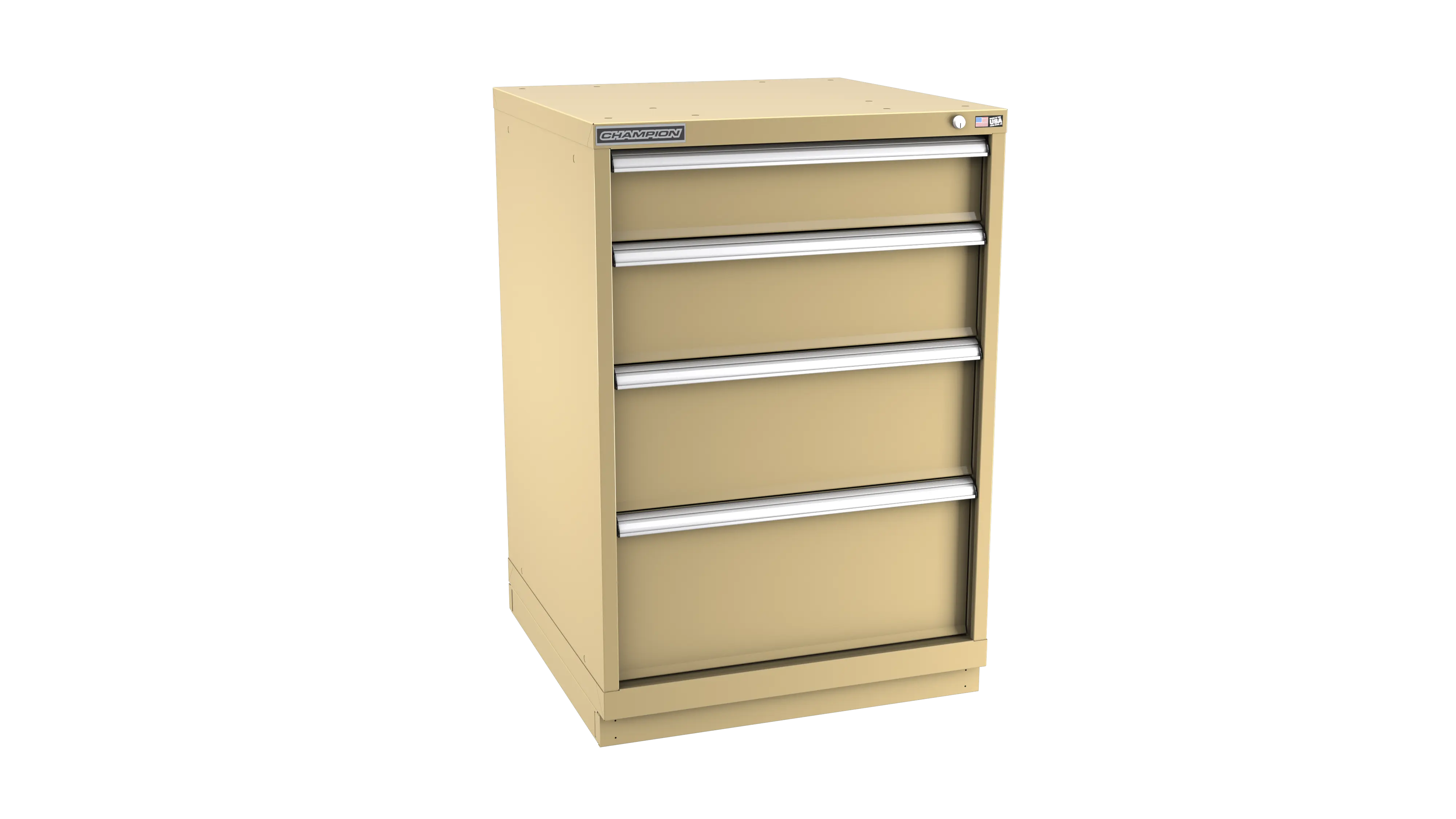 Champion Tool 4-Drawer Metal Modular Storage Cabinet with 37 Internal Compartments, 28-1/4 W x 41-3/4 H x 22-1/2 D in - CM SWS1800-0402-ILC-FTB Champion Tool Storage