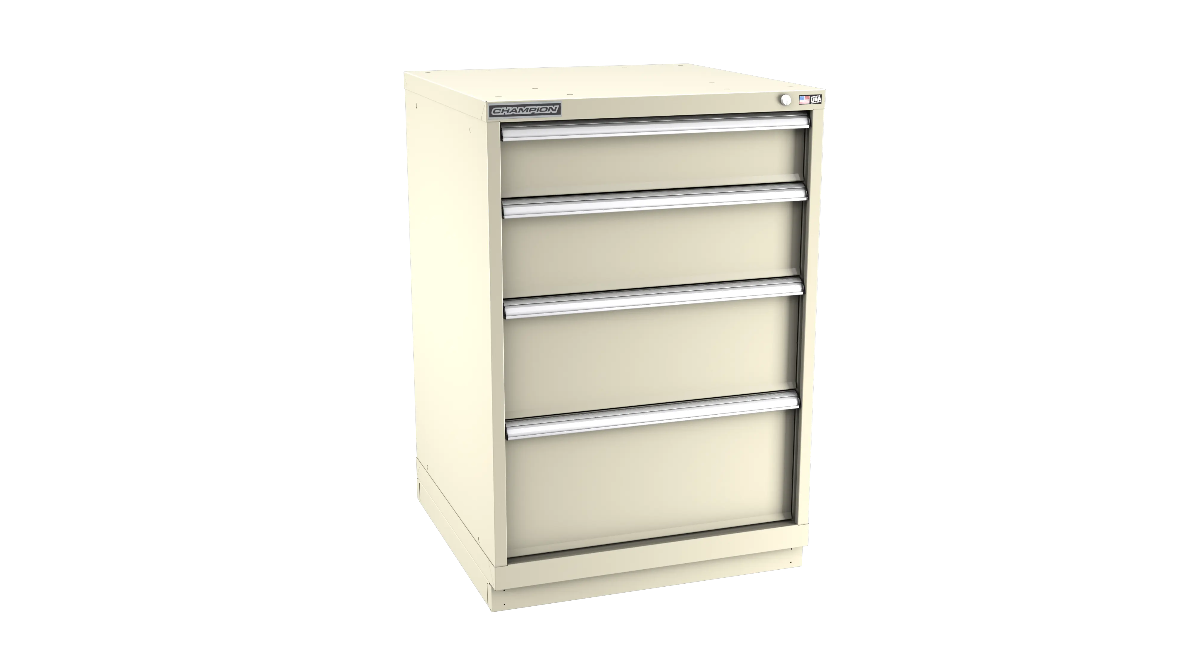 Champion Tool 4-Drawer Metal Modular Storage Cabinet with 37 Internal Compartments, 28-1/4 W x 41-3/4 H x 22-1/2 D in - CM SWS1800-0402-ILC-FTB Champion Tool Storage