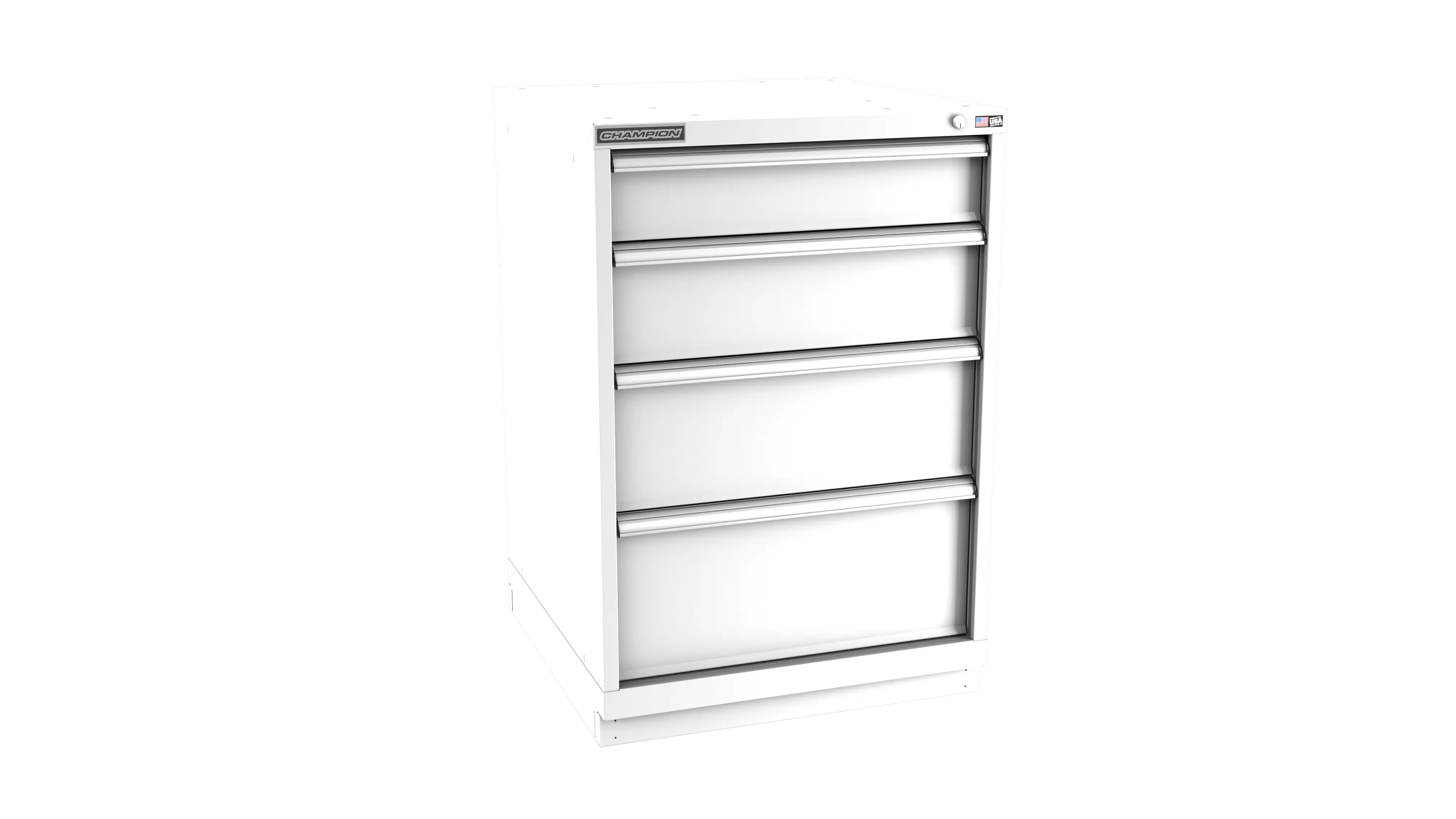 Champion Tool 4-Drawer Metal Modular Storage Cabinet with 37 Internal Compartments, 28-1/4 W x 41-3/4 H x 22-1/2 D in - CM SWS1800-0402-ILC-FTB Champion Tool Storage