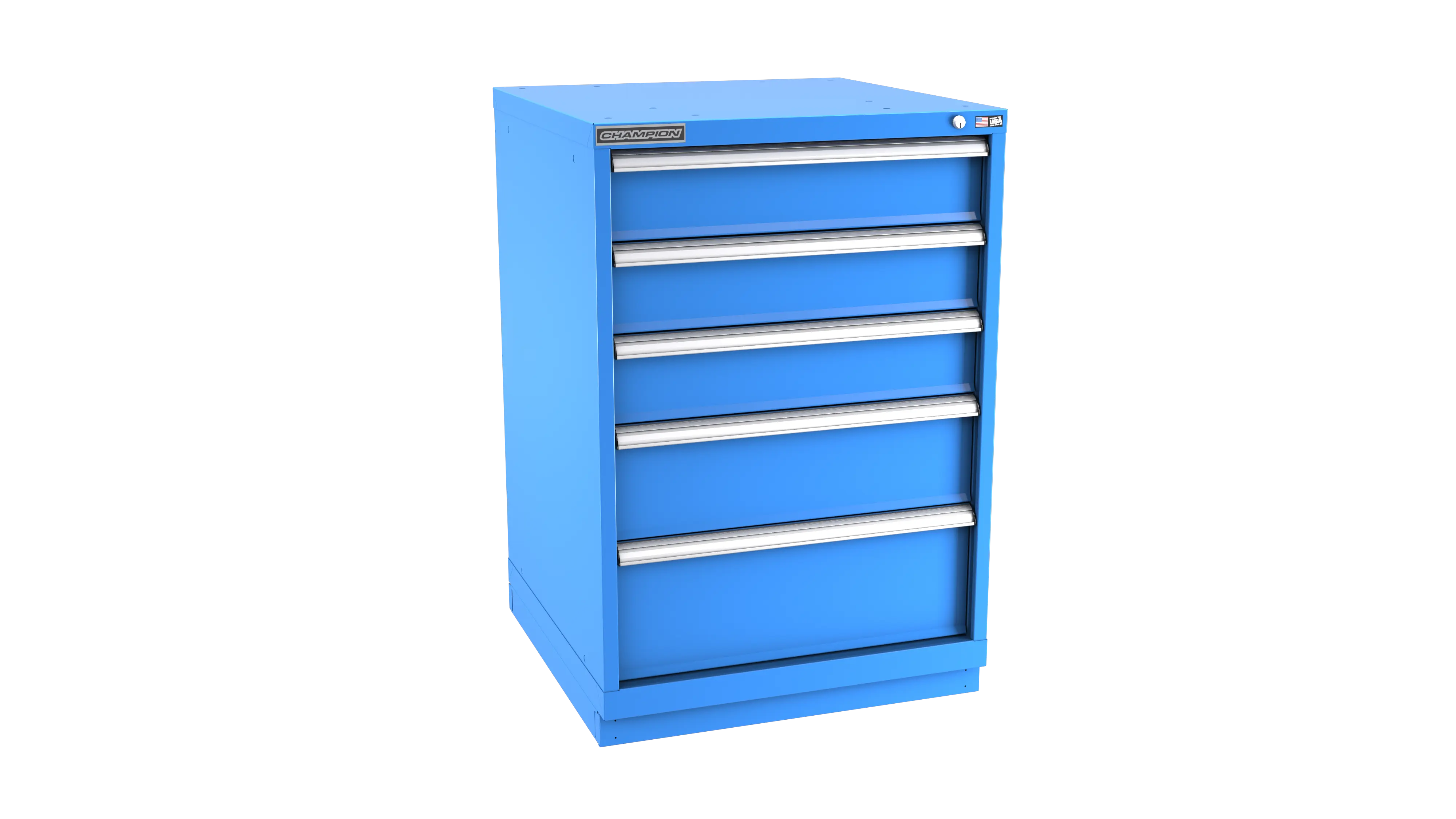Champion Tool 5-Drawer Metal Modular Storage Cabinet with 61 Internal Compartments, 28-1/4 W x 41-3/4 H x 22-1/2 D in - CM SWS1800-0502-ILC-FTB Champion Tool Storage