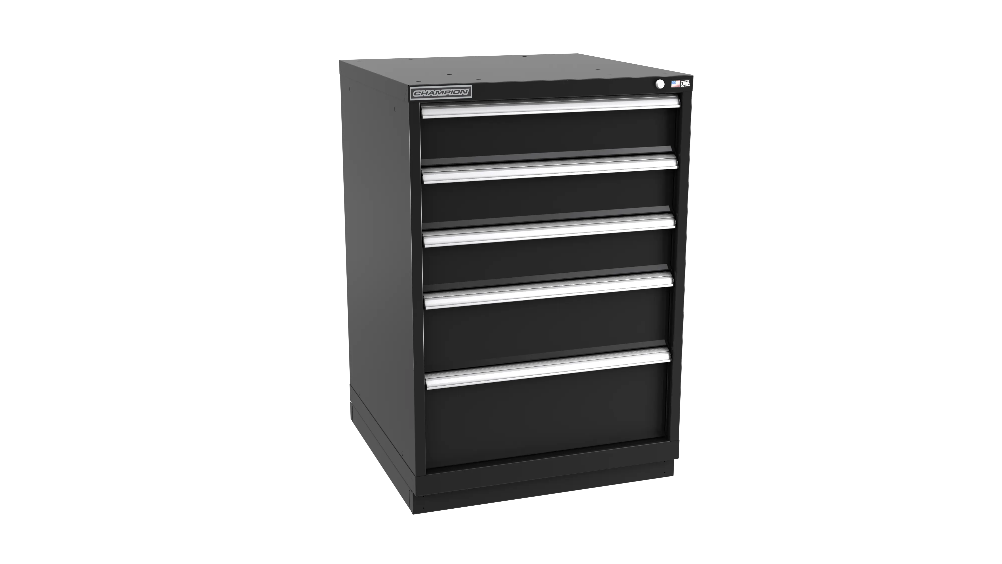 Champion Tool 5-Drawer Metal Modular Storage Cabinet with 61 Internal Compartments, 28-1/4 W x 41-3/4 H x 22-1/2 D in - CM SWS1800-0502-ILC-FTB Champion Tool Storage