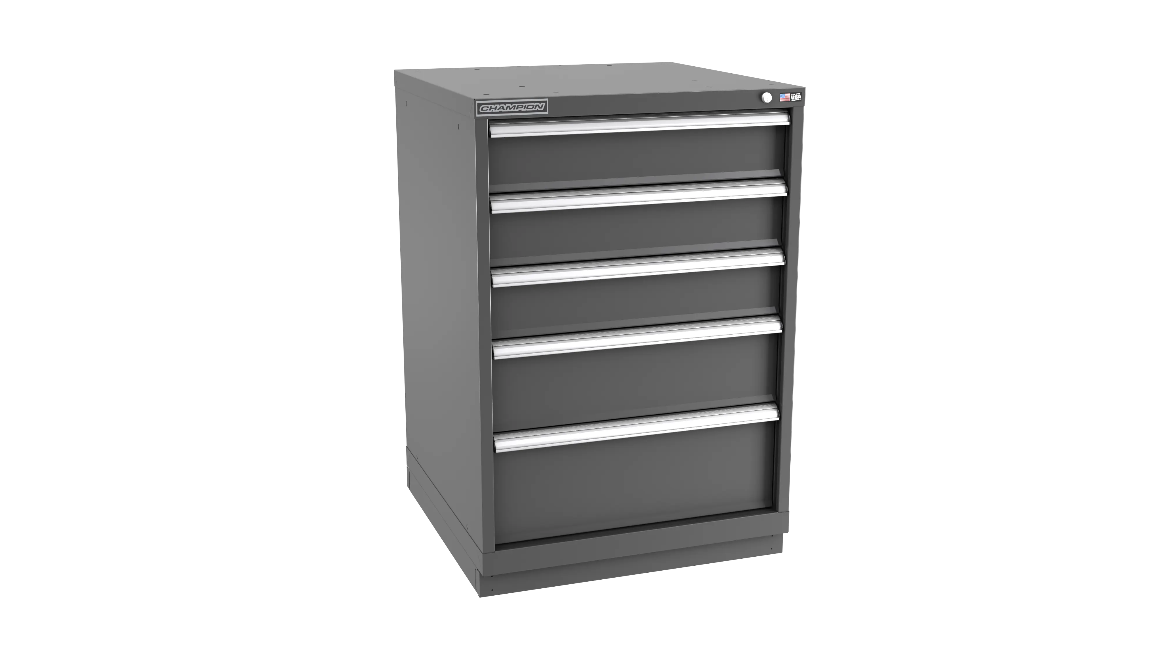 Champion Tool 5-Drawer Metal Modular Storage Cabinet with 61 Internal Compartments, 28-1/4 W x 41-3/4 H x 22-1/2 D in - CM SWS1800-0502-ILC-FTB Champion Tool Storage