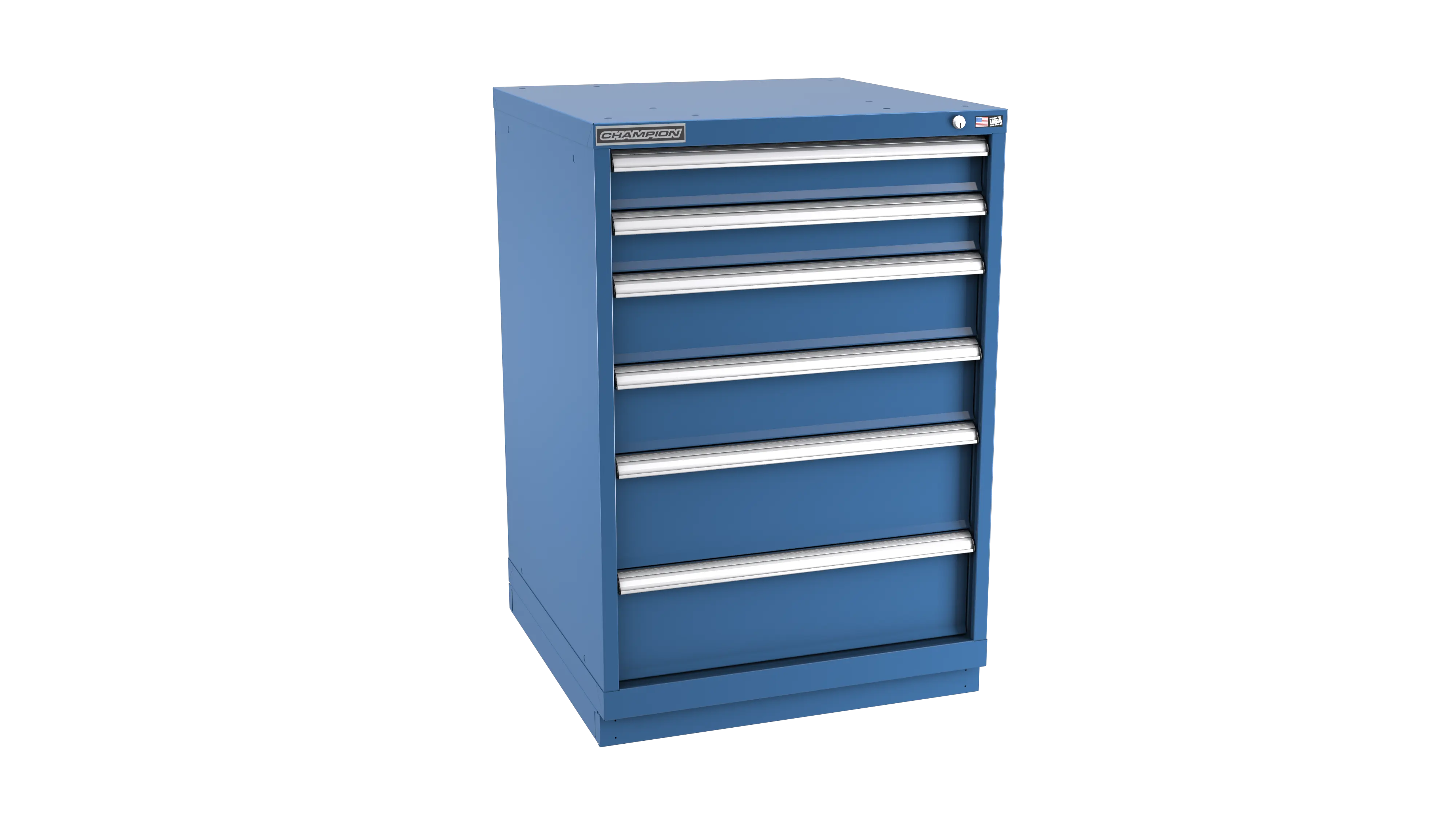 Champion Tool 6-Drawer Metal Modular Storage Cabinet with 74 Internal Compartments, 28-1/4 W x 41-3/4 H x 22-1/2 D in - CM SWS1800-0602-ILC-FTB Champion Tool Storage
