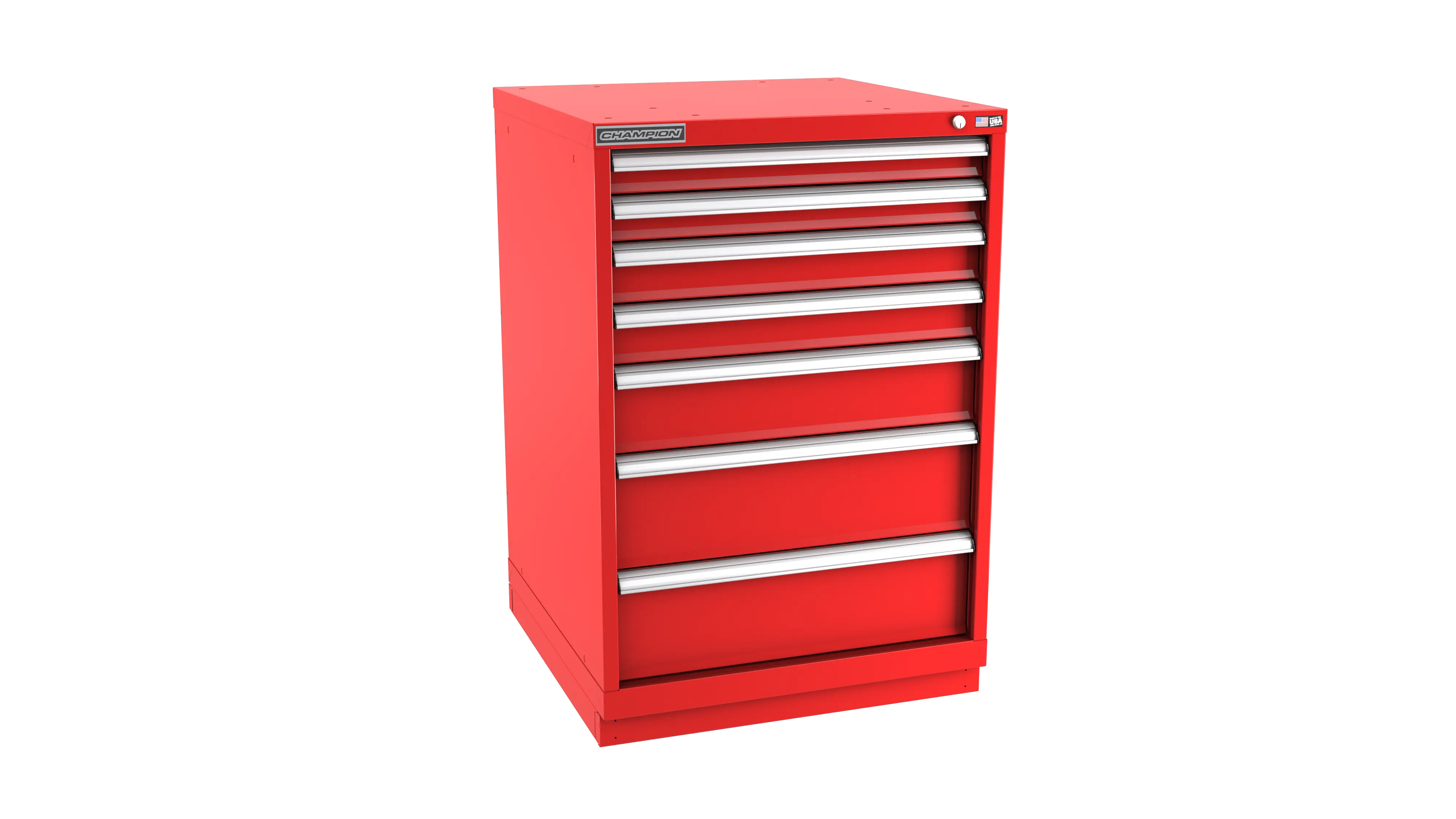 Champion Tool 7-Drawer Metal Modular Storage Cabinet with 120 Internal Compartments, 28-1/4 W x 41-3/4 H x 22-1/2 D in - CM SWS1800-0701-ILC-FTB Champion Tool Storage
