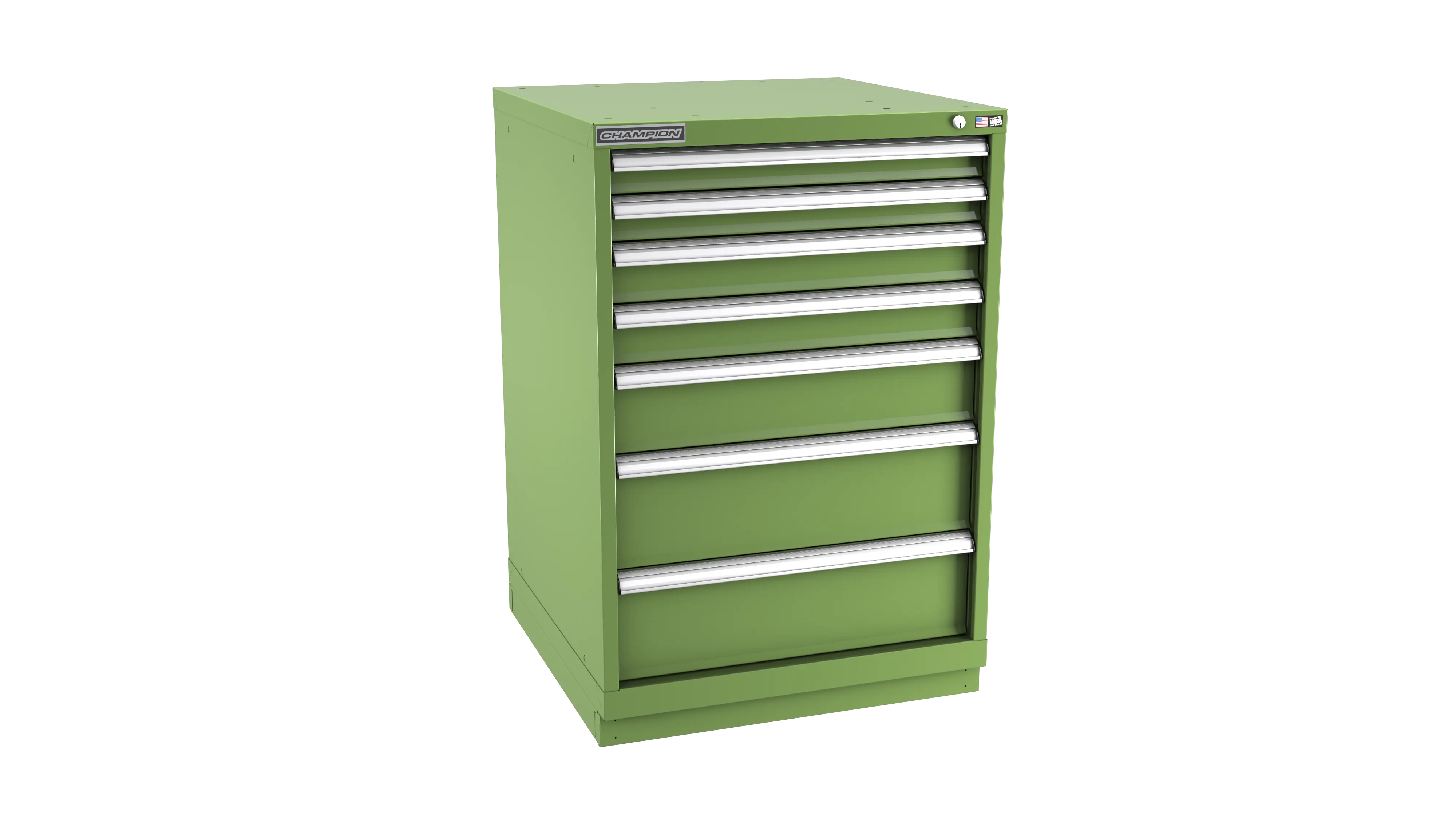 Champion Tool 7-Drawer Metal Modular Storage Cabinet with 120 Internal Compartments, 28-1/4 W x 41-3/4 H x 22-1/2 D in - CM SWS1800-0701-ILC-FTB Champion Tool Storage