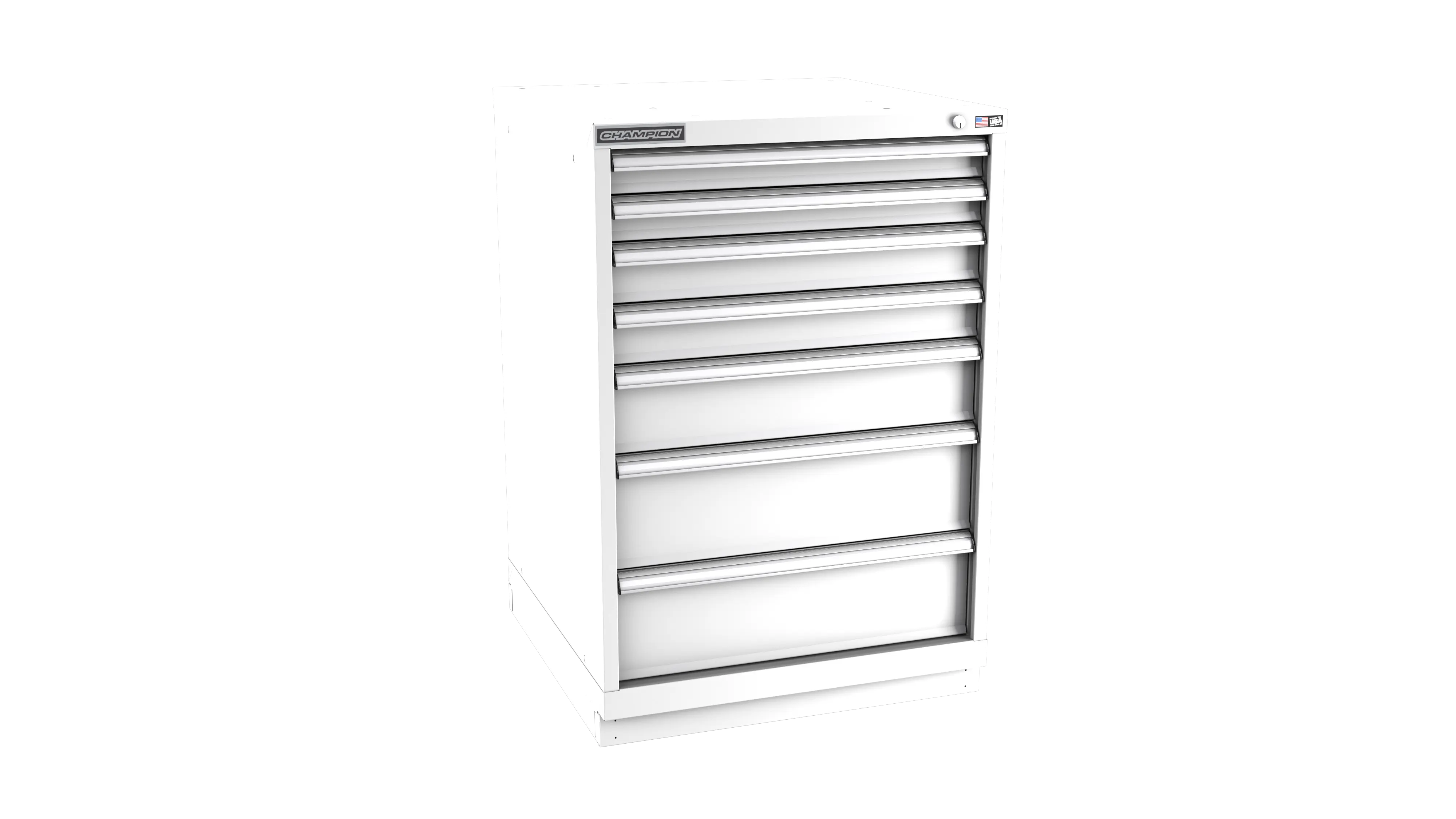 Champion Tool 7-Drawer Metal Modular Storage Cabinet with 120 Internal Compartments, 28-1/4 W x 41-3/4 H x 22-1/2 D in - CM SWS1800-0701-ILC-FTB Champion Tool Storage