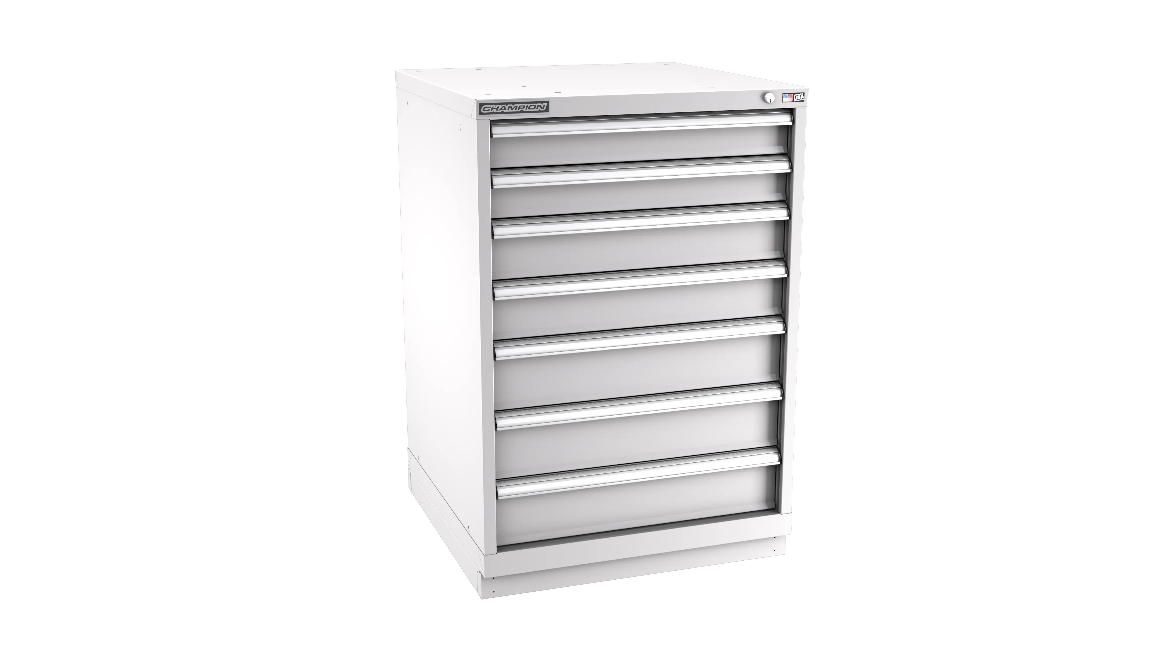 Champion Tool 7-Drawer Metal Modular Storage Cabinet with 136 Internal Compartments, 28-1/4 W x 41-3/4 H x 22-1/2 D in - CM SWS1800-0702-ILC-FTB Champion Tool Storage