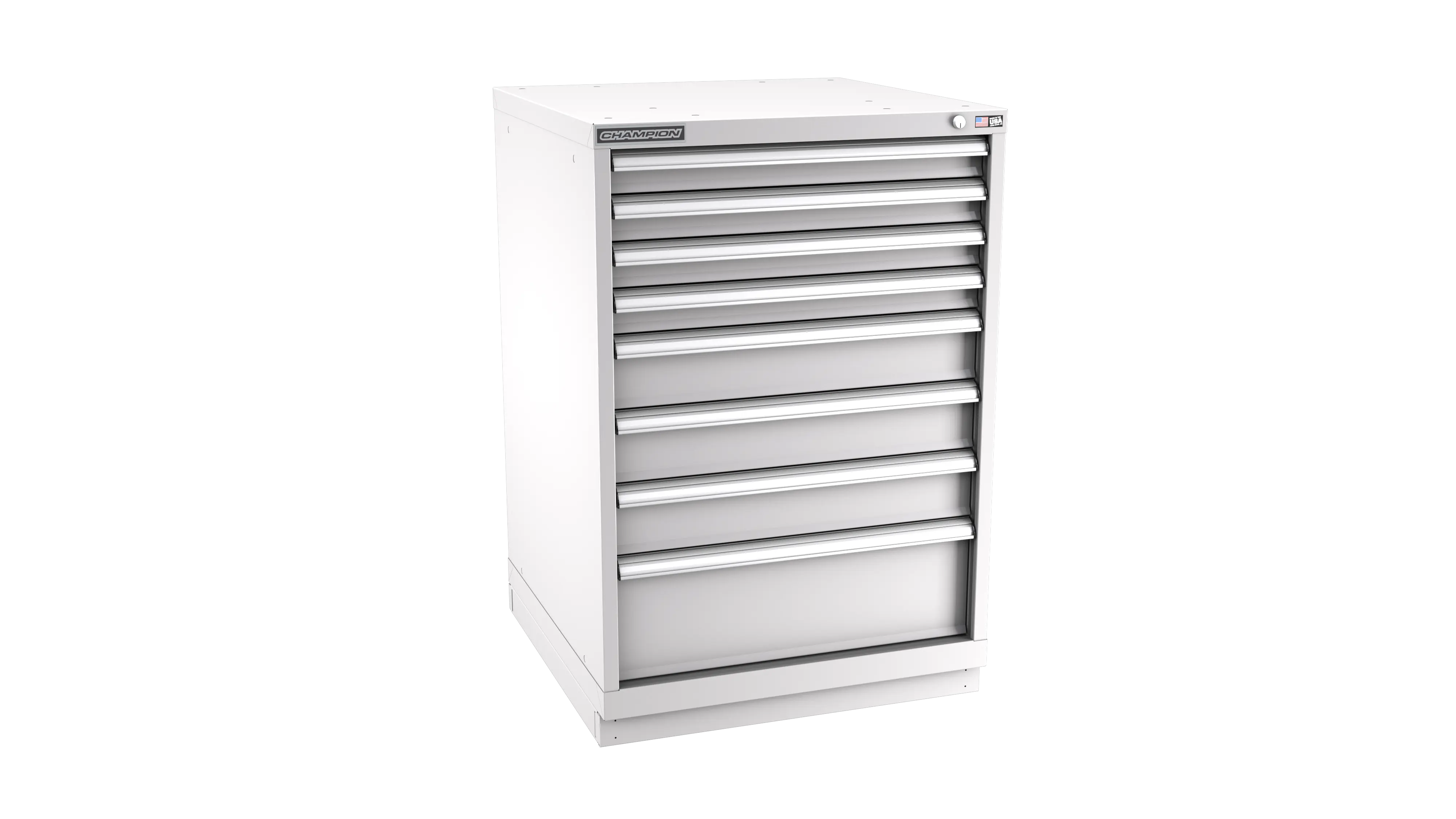 Champion Tool 8-Drawer Metal Modular Storage Cabinet with 156 Internal Compartments, 28-1/4 W x 41-3/4 H x 22-1/2 D in - CM SWS1800-0801-ILC-FTB Champion Tool Storage
