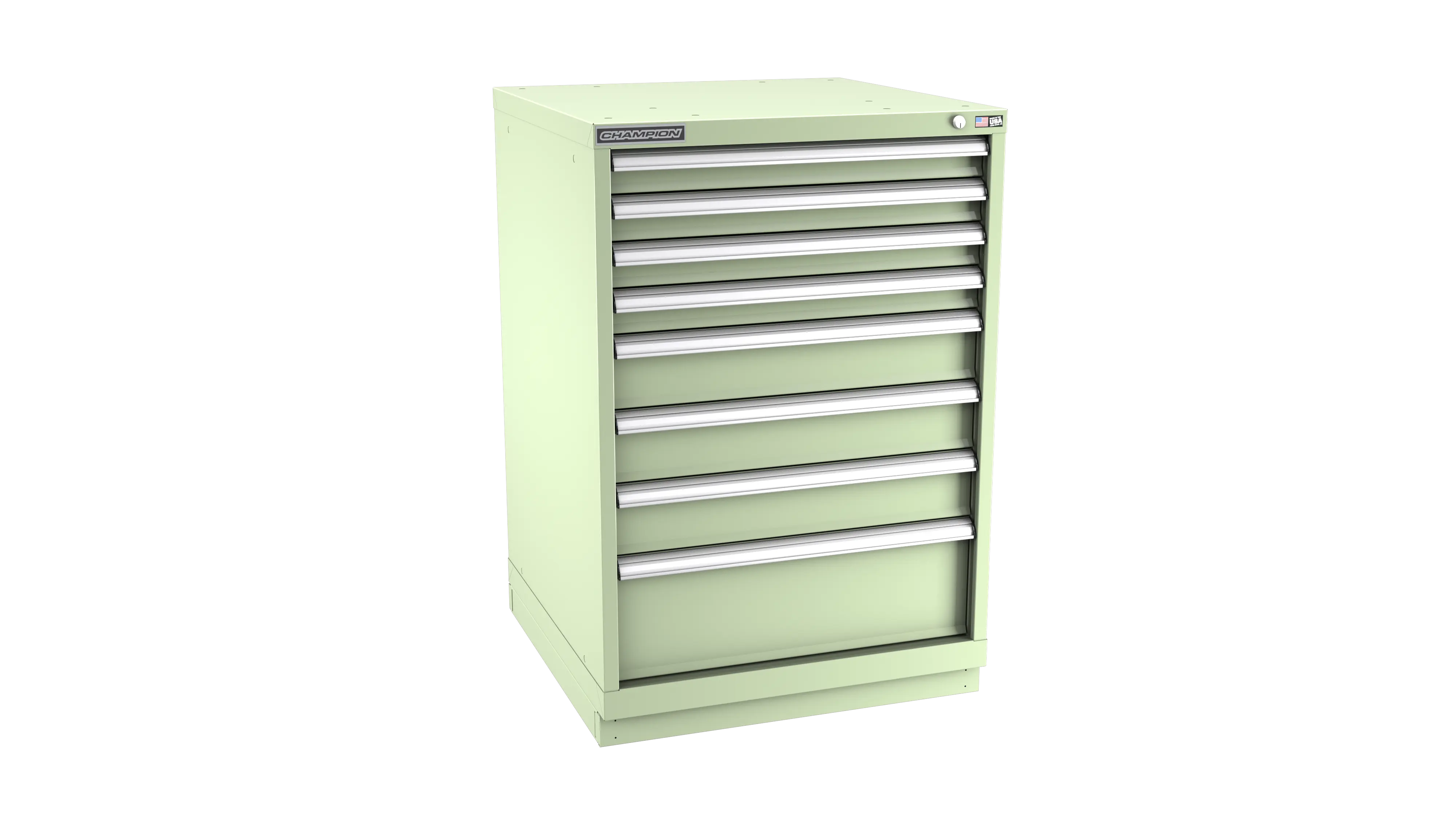 Champion Tool 8-Drawer Metal Modular Storage Cabinet with 156 Internal Compartments, 28-1/4 W x 41-3/4 H x 22-1/2 D in - CM SWS1800-0801-ILC-FTB Champion Tool Storage