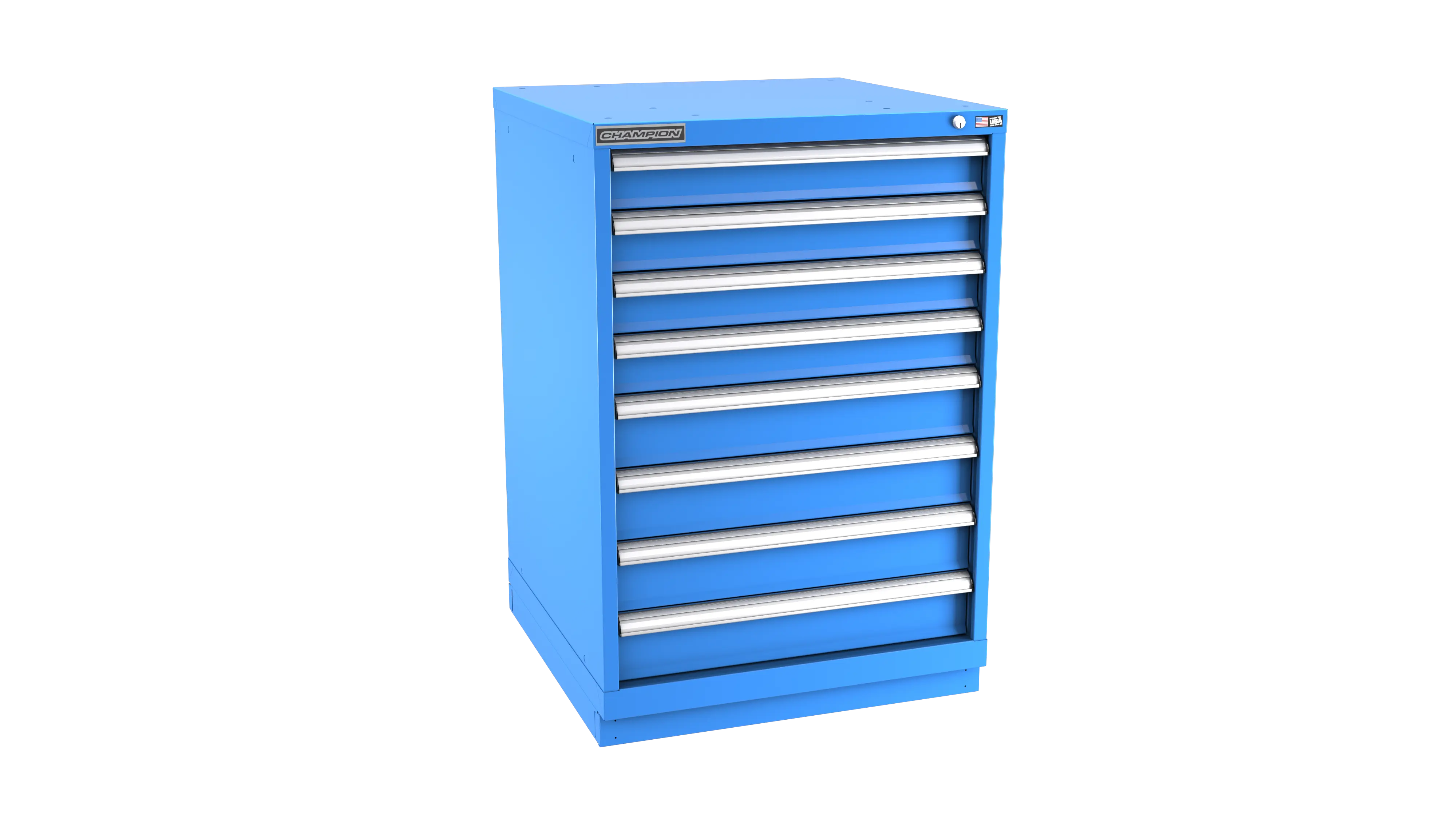 Champion Tool 8-Drawer Metal Modular Storage Cabinet with 168 Internal Compartments, 28-1/4 W x 41-3/4 H x 22-1/2 D in - CM SWS1800-0802-ILC-FTB Champion Tool Storage