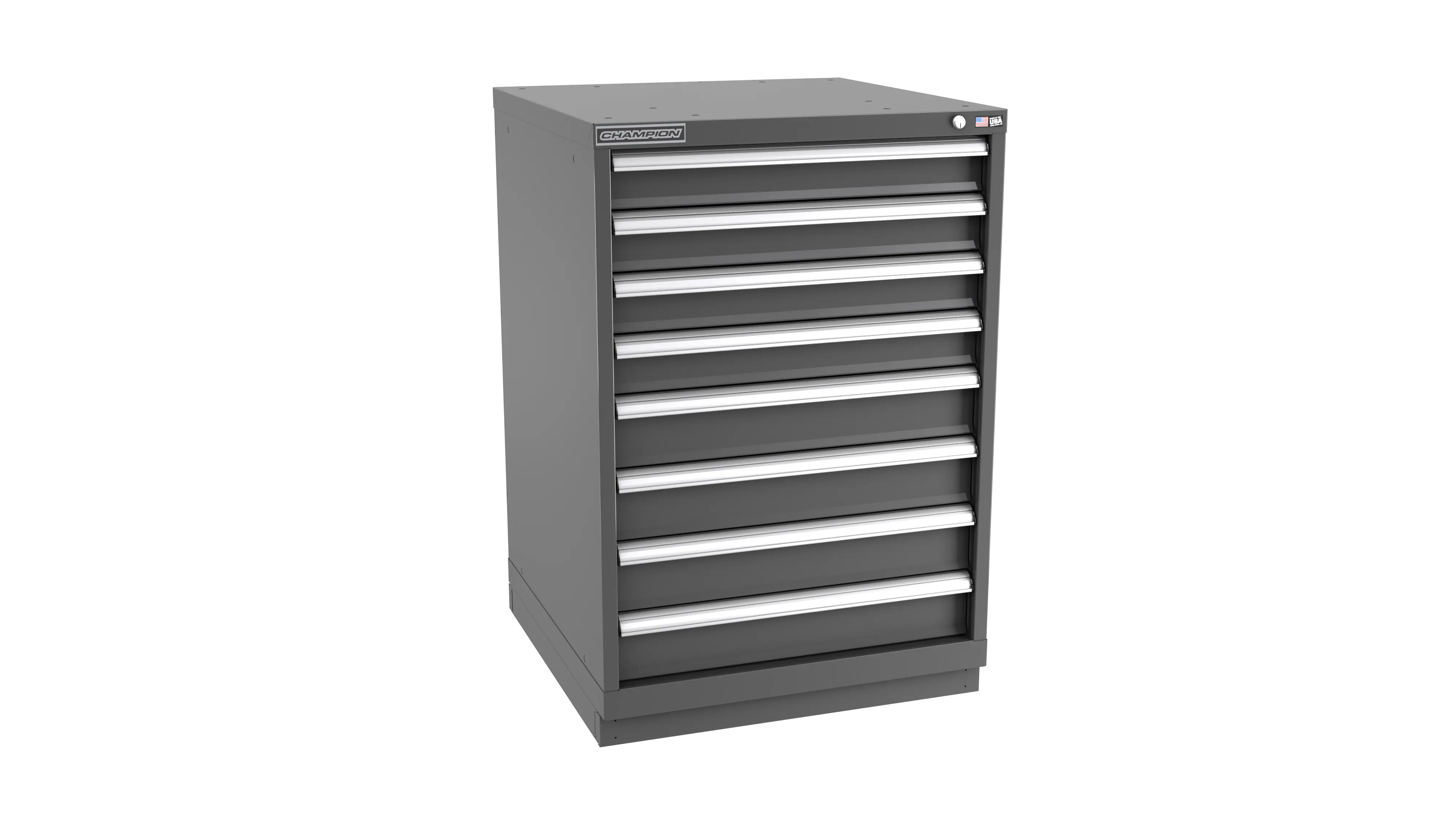 Champion Tool 8-Drawer Metal Modular Storage Cabinet with 168 Internal Compartments, 28-1/4 W x 41-3/4 H x 22-1/2 D in - CM SWS1800-0802-ILC-FTB Champion Tool Storage
