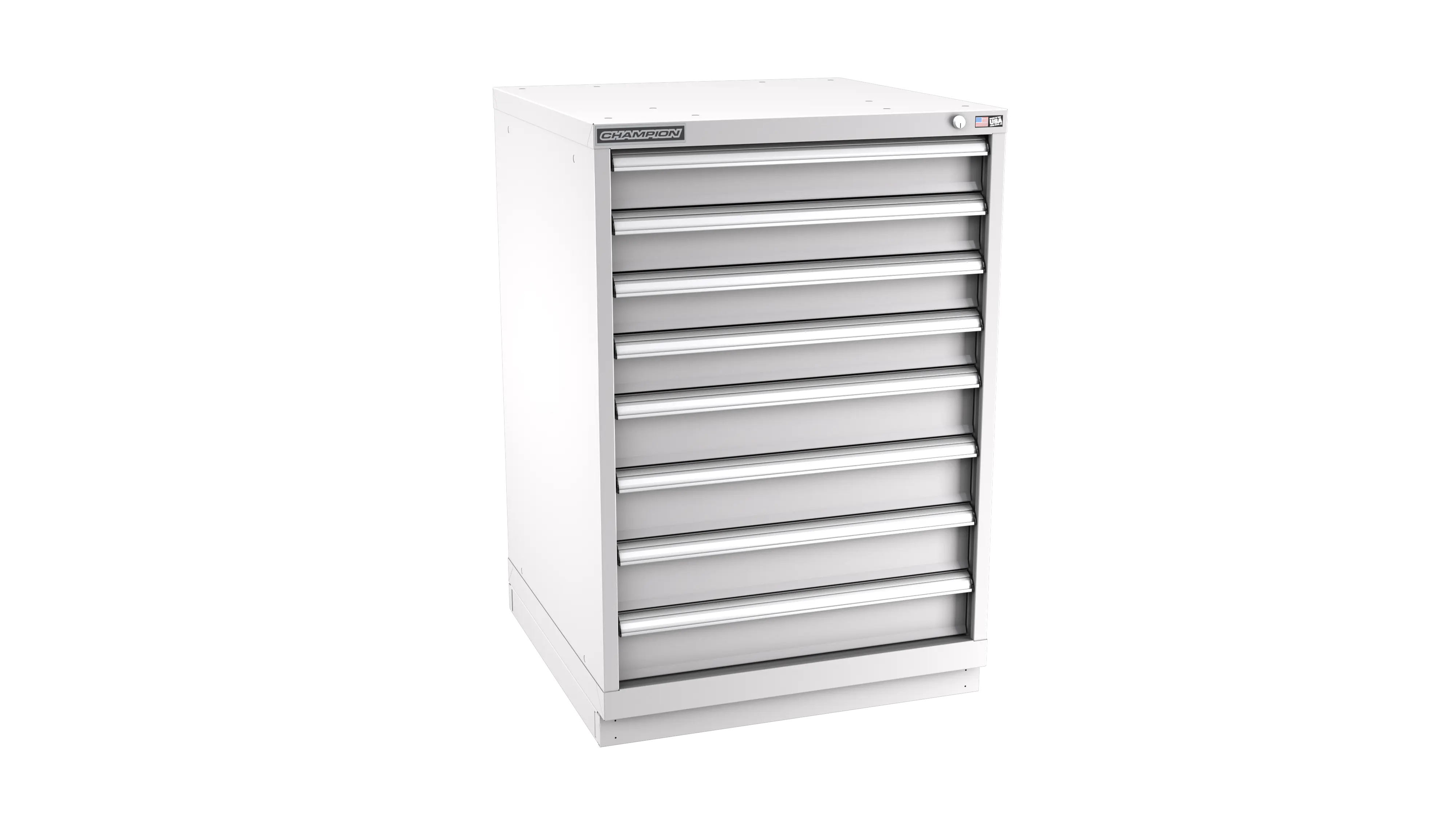 Champion Tool 8-Drawer Metal Modular Storage Cabinet with 168 Internal Compartments, 28-1/4 W x 41-3/4 H x 22-1/2 D in - CM SWS1800-0802-ILC-FTB Champion Tool Storage