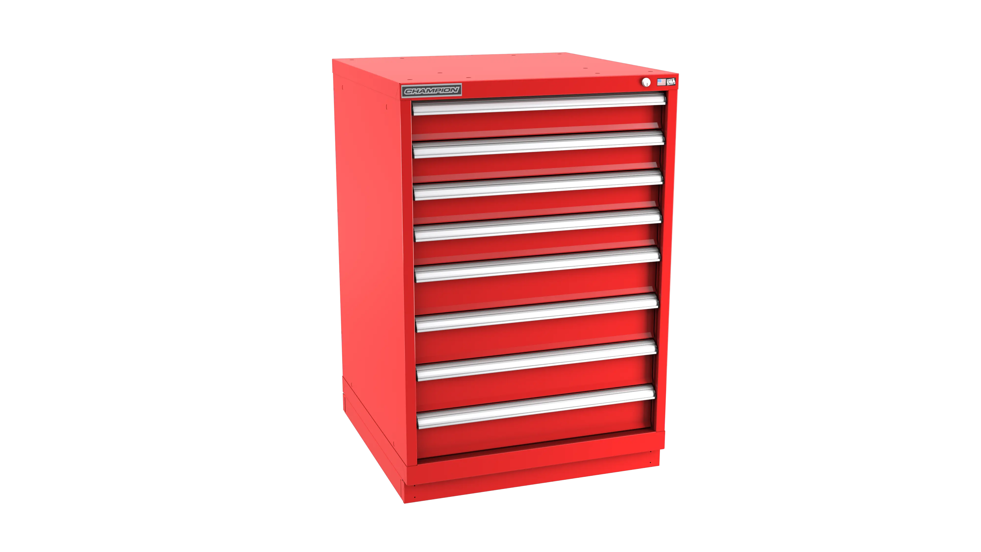 Champion Tool 8-Drawer Metal Modular Storage Cabinet with 168 Internal Compartments, 28-1/4 W x 41-3/4 H x 22-1/2 D in - CM SWS1800-0802-ILC-FTB Champion Tool Storage