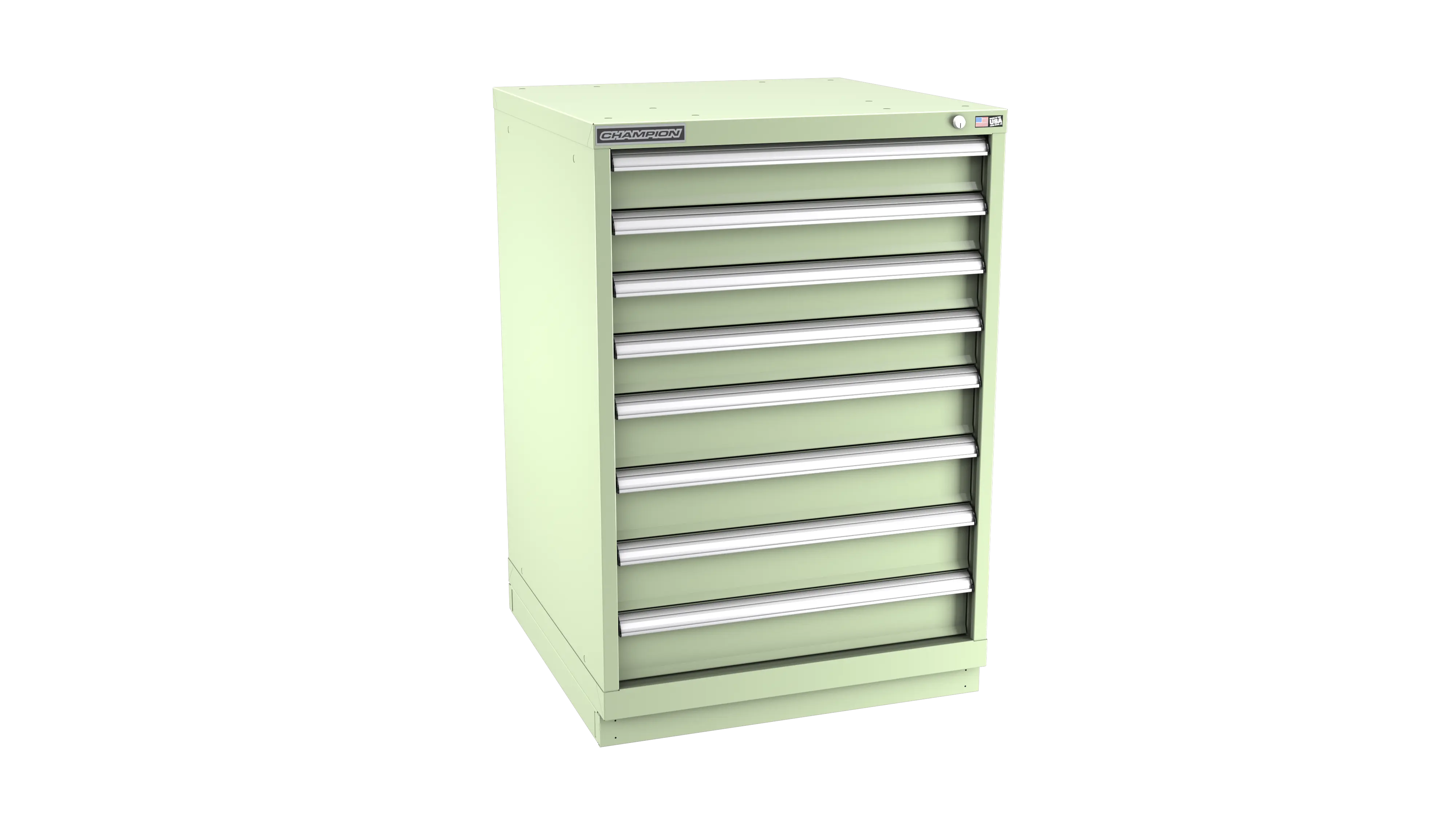 Champion Tool 8-Drawer Metal Modular Storage Cabinet with 168 Internal Compartments, 28-1/4 W x 41-3/4 H x 22-1/2 D in - CM SWS1800-0802-ILC-FTB Champion Tool Storage