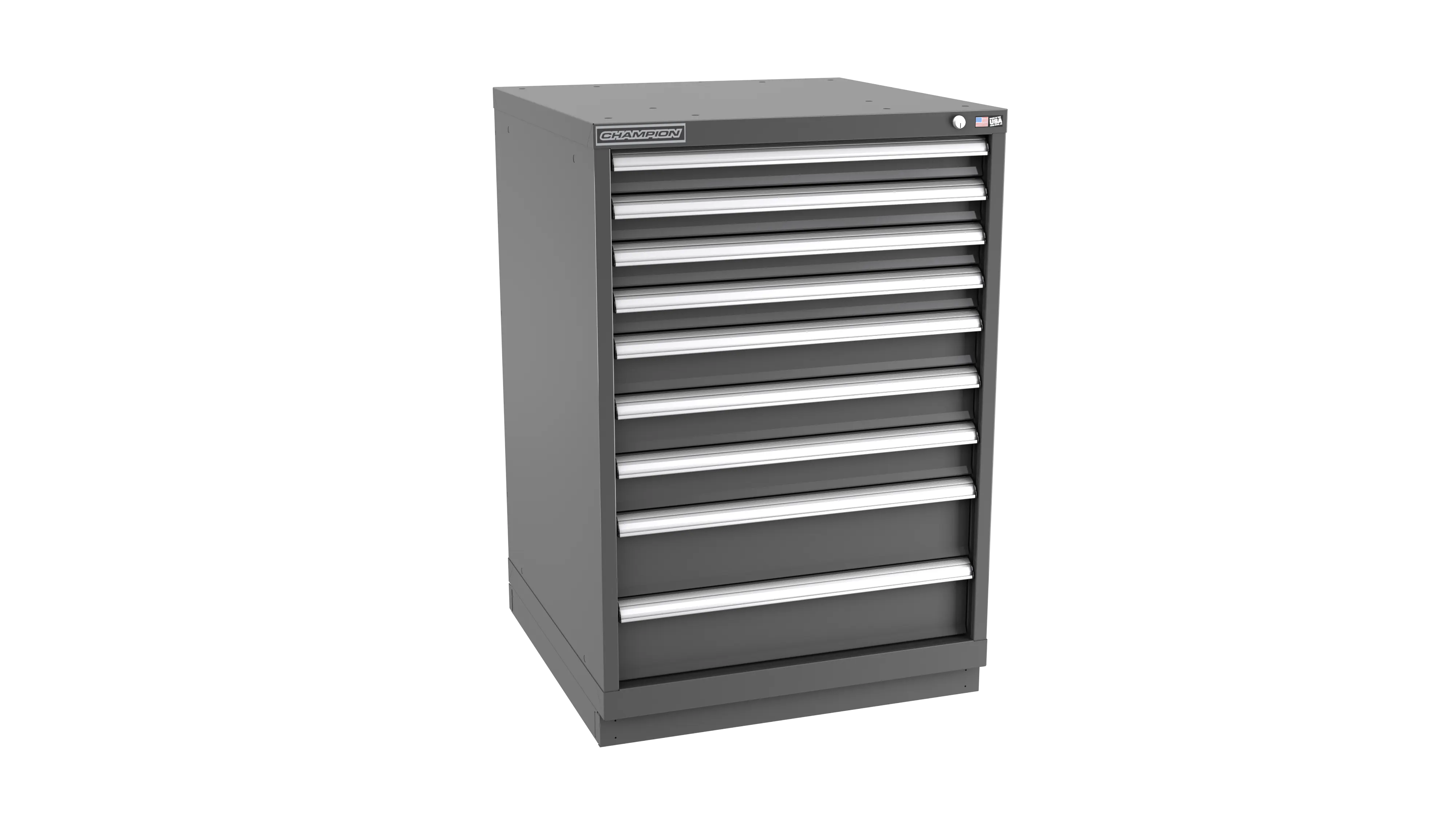 Champion Tool 9-Drawer Metal Modular Storage Cabinet with 154 Internal Compartments, 28-1/4 W x 41-3/4 H x 22-1/2 D in - CM SWS1800-0901-ILC-FTB Champion Tool Storage