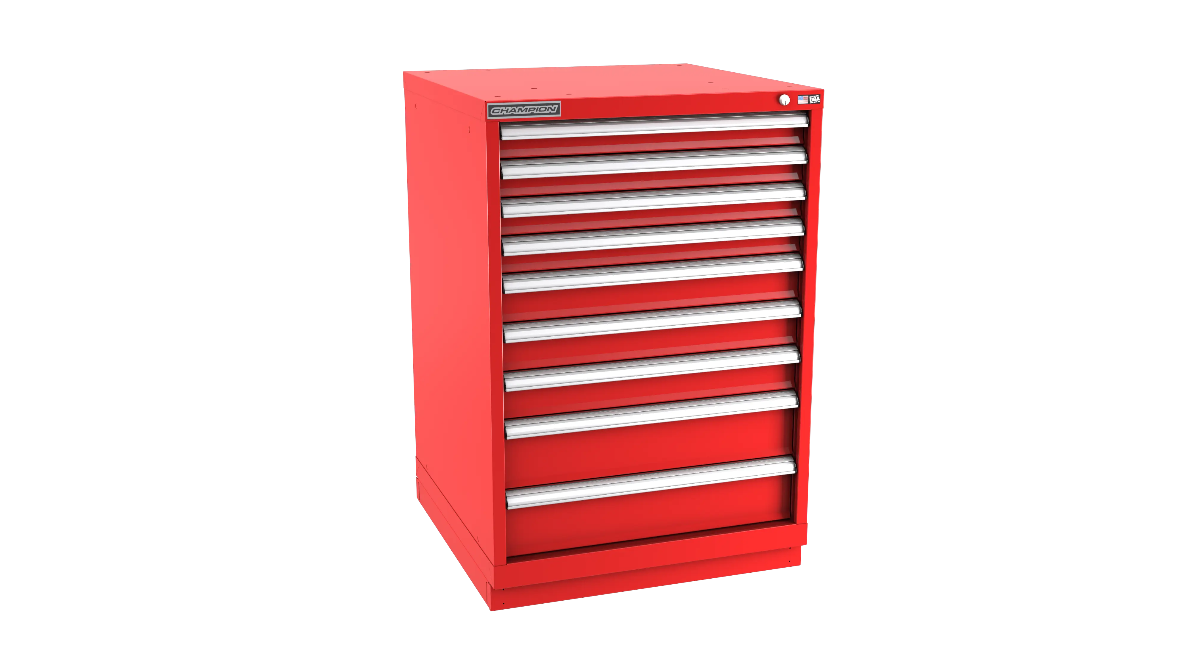 Champion Tool 9-Drawer Metal Modular Storage Cabinet with 154 Internal Compartments, 28-1/4 W x 41-3/4 H x 22-1/2 D in - CM SWS1800-0901-ILC-FTB Champion Tool Storage