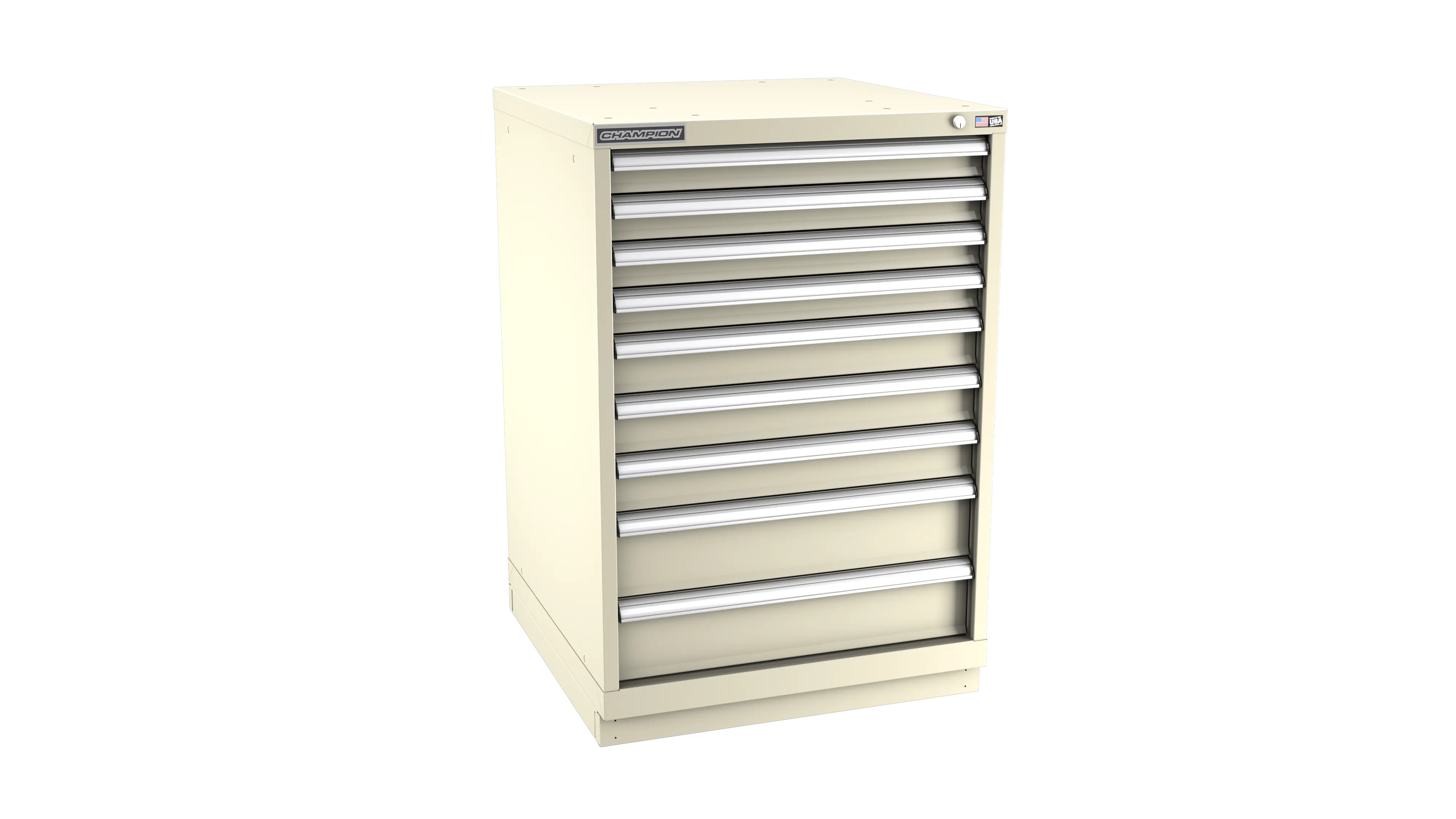 Champion Tool 9-Drawer Metal Modular Storage Cabinet with 154 Internal Compartments, 28-1/4 W x 41-3/4 H x 22-1/2 D in - CM SWS1800-0901-ILC-FTB Champion Tool Storage