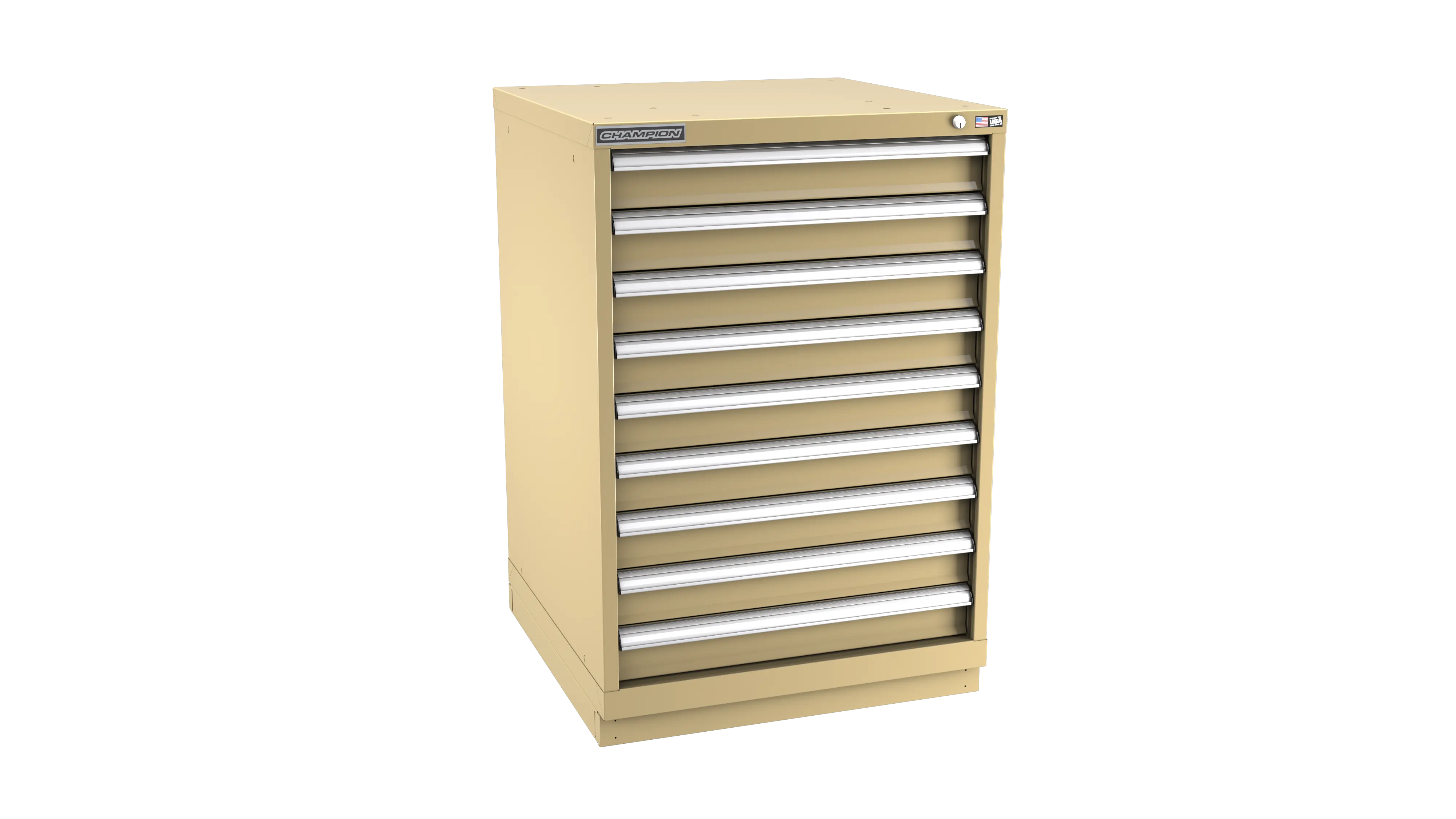 Champion Tool 9-Drawer Metal Modular Storage Cabinet with 180 Internal Compartments, 28-1/4 W x 41-3/4 H x 22-1/2 D in - CM SWS1800-0902-ILC-FTB Champion Tool Storage