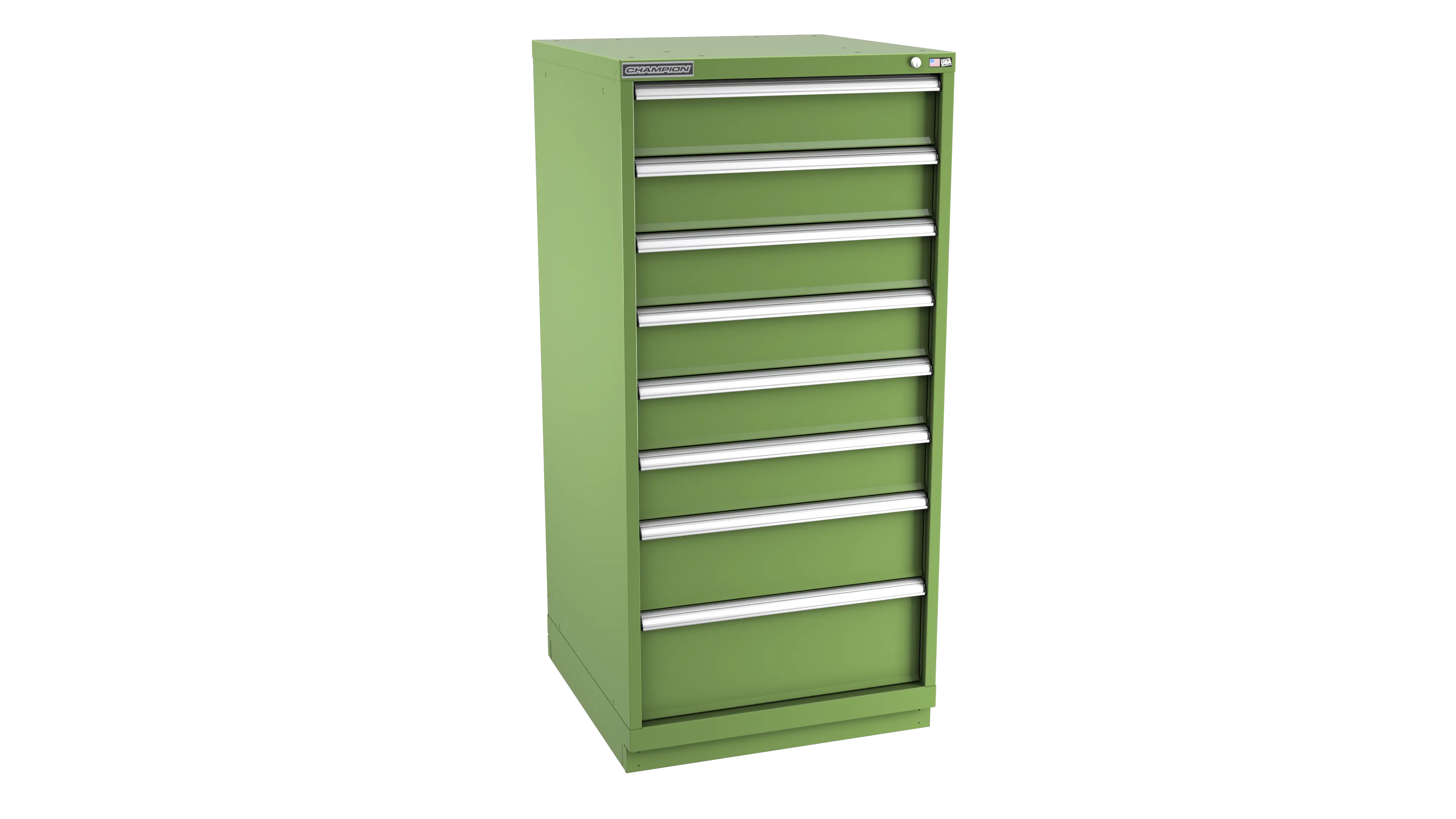 Champion Tool 8-Drawer Metal Modular Storage Cabinet with 84 Internal Compartments, 28-1/4 W x 59-1/2 H x 22-1/2 D in - CM SWS2700-0801-ILC-FTB Champion Tool Storage