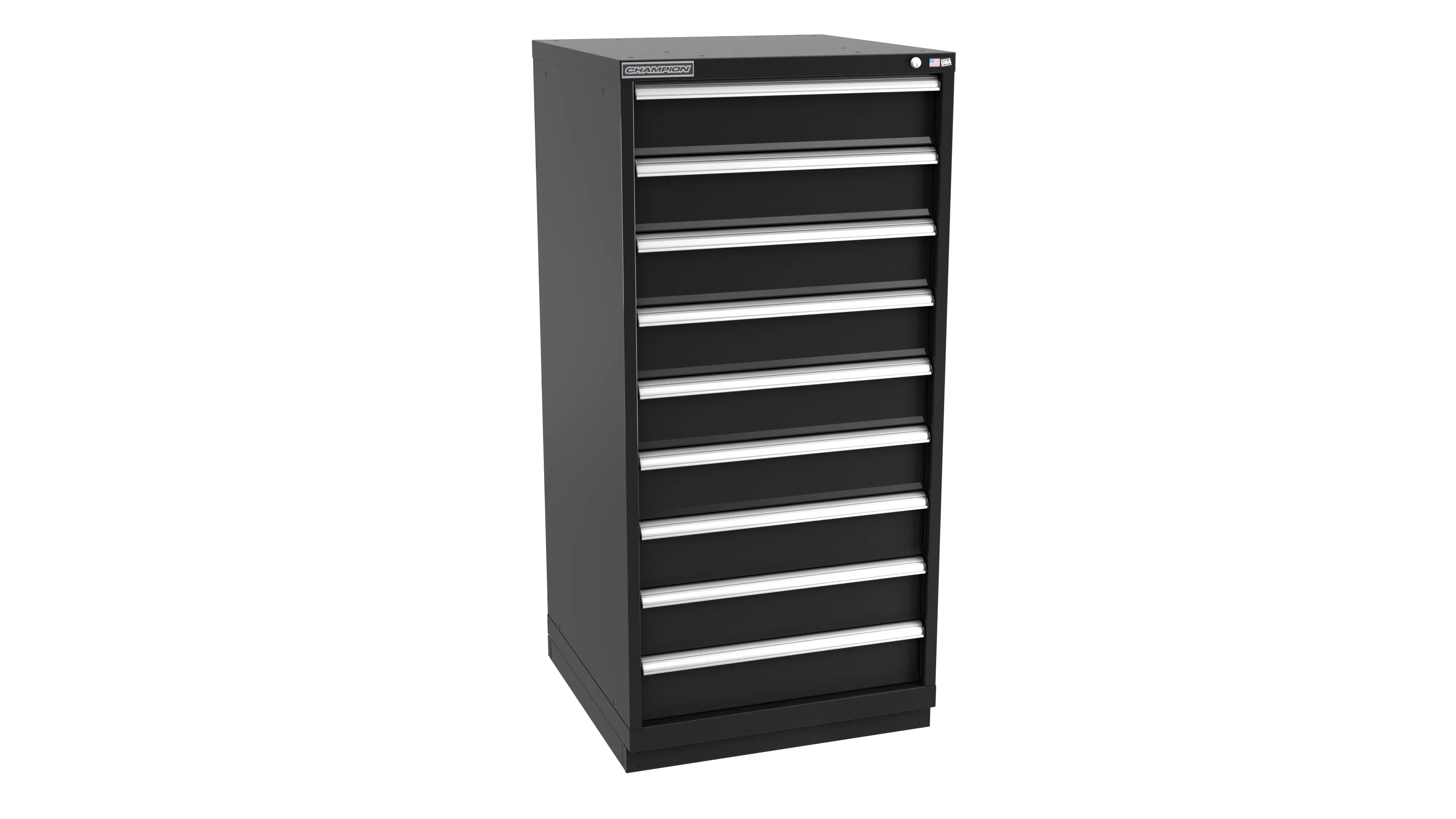 Champion Tool 9-Drawer Modular Cabinet, 28-1/4 W x 59-1/2 H x 22-1/2 D in - CM SWS2700-0901-ILC-FTB Champion Tool Storage