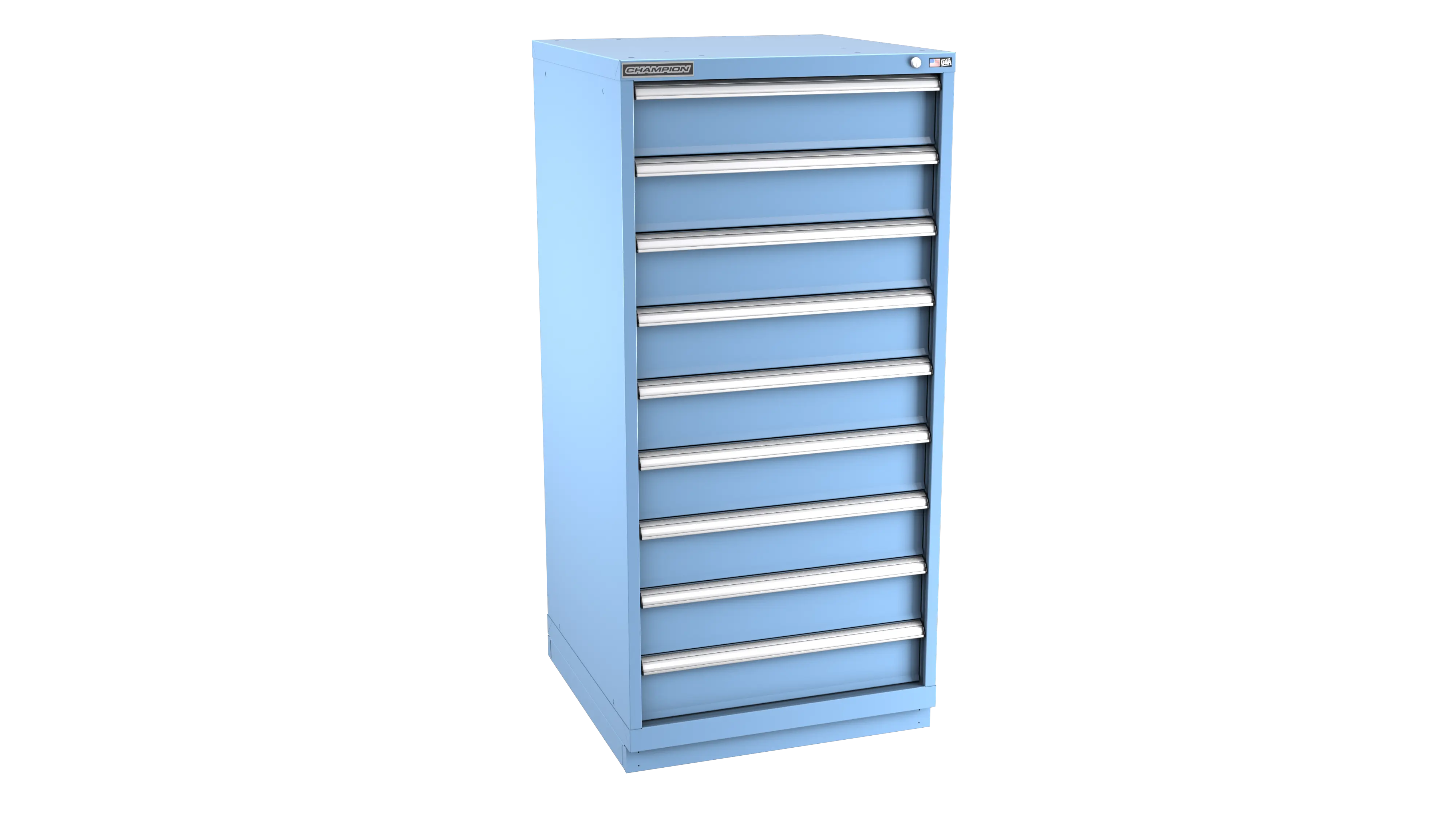 Champion Tool 9-Drawer Modular Cabinet, 28-1/4 W x 59-1/2 H x 22-1/2 D in - CM SWS2700-0901-ILC-FTB Champion Tool Storage