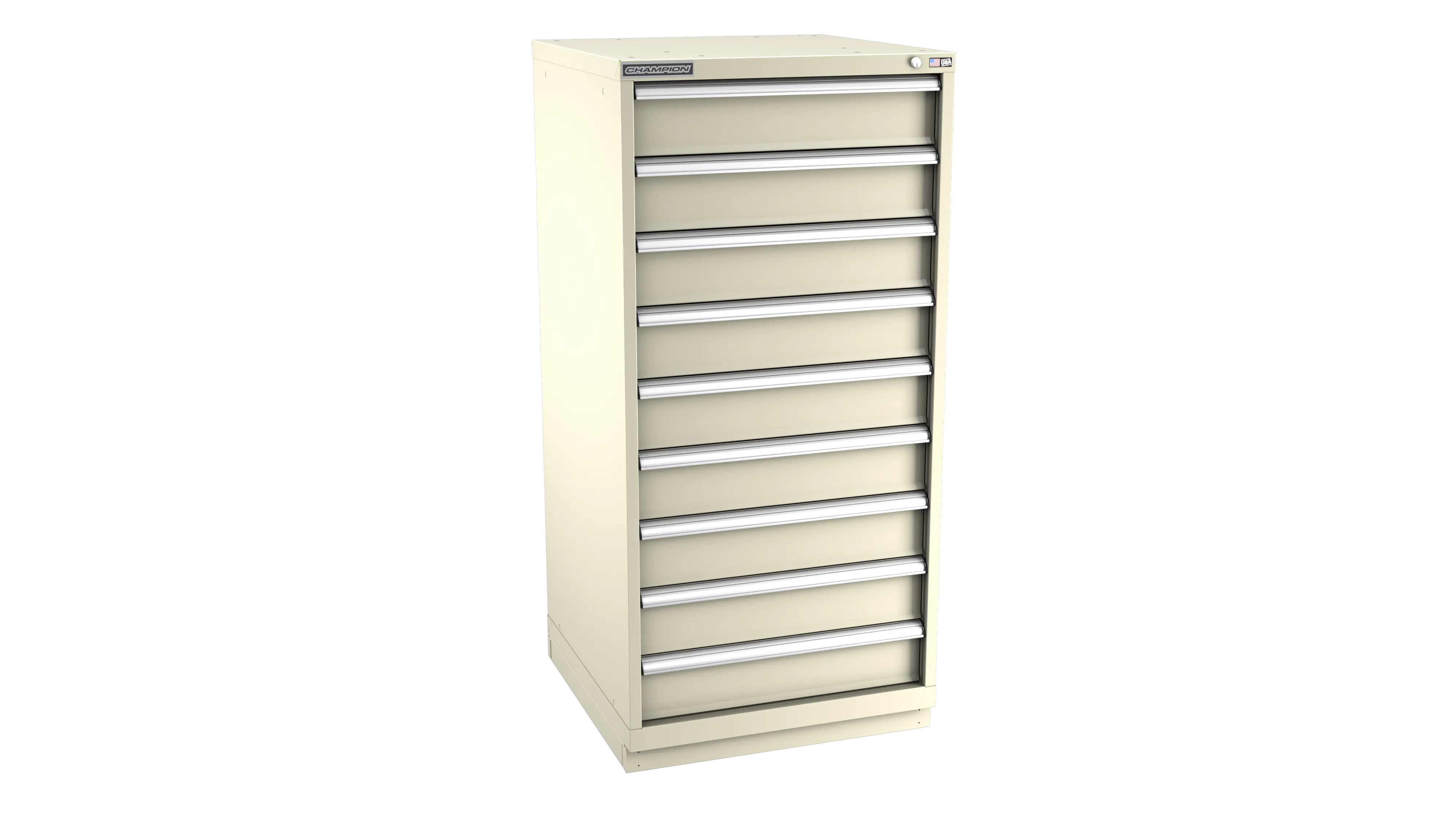 Champion Tool 9-Drawer Modular Cabinet, 28-1/4 W x 59-1/2 H x 22-1/2 D in - CM SWS2700-0901-ILC-FTB Champion Tool Storage