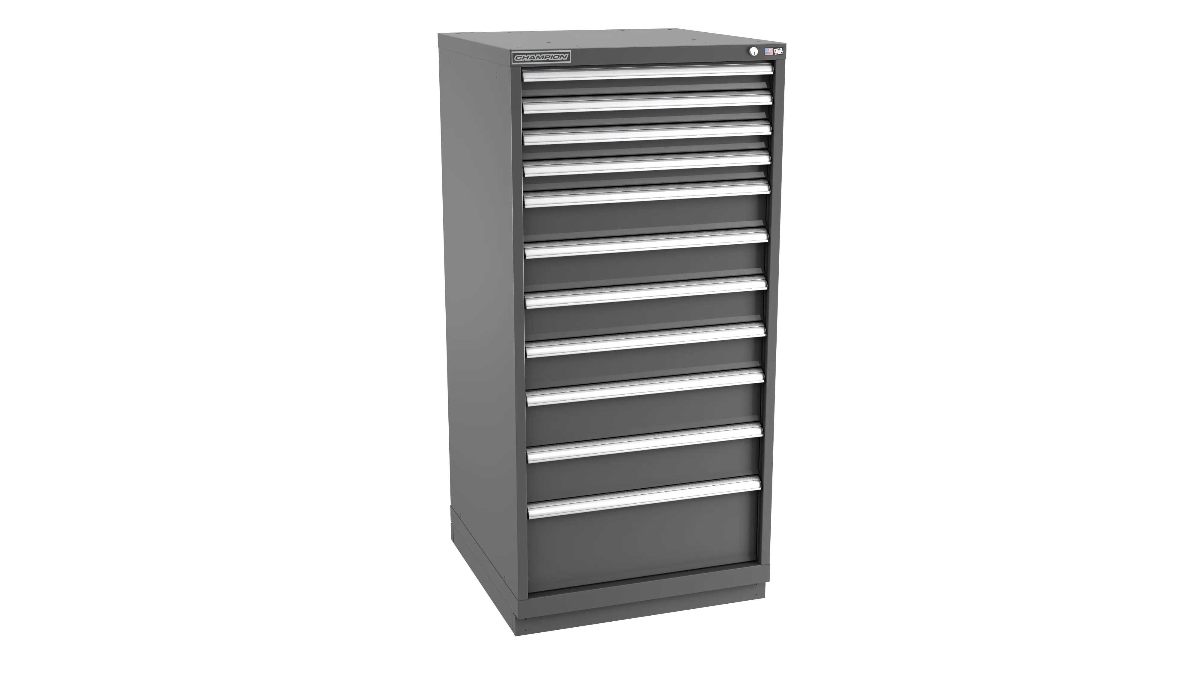 Champion Tool 11-Drawer Modular Cabinet, 28-1/4 W x 59-1/2 H x 22-1/2 D in - CM SWS2700-1101-ILC-FTB Champion Tool Storage