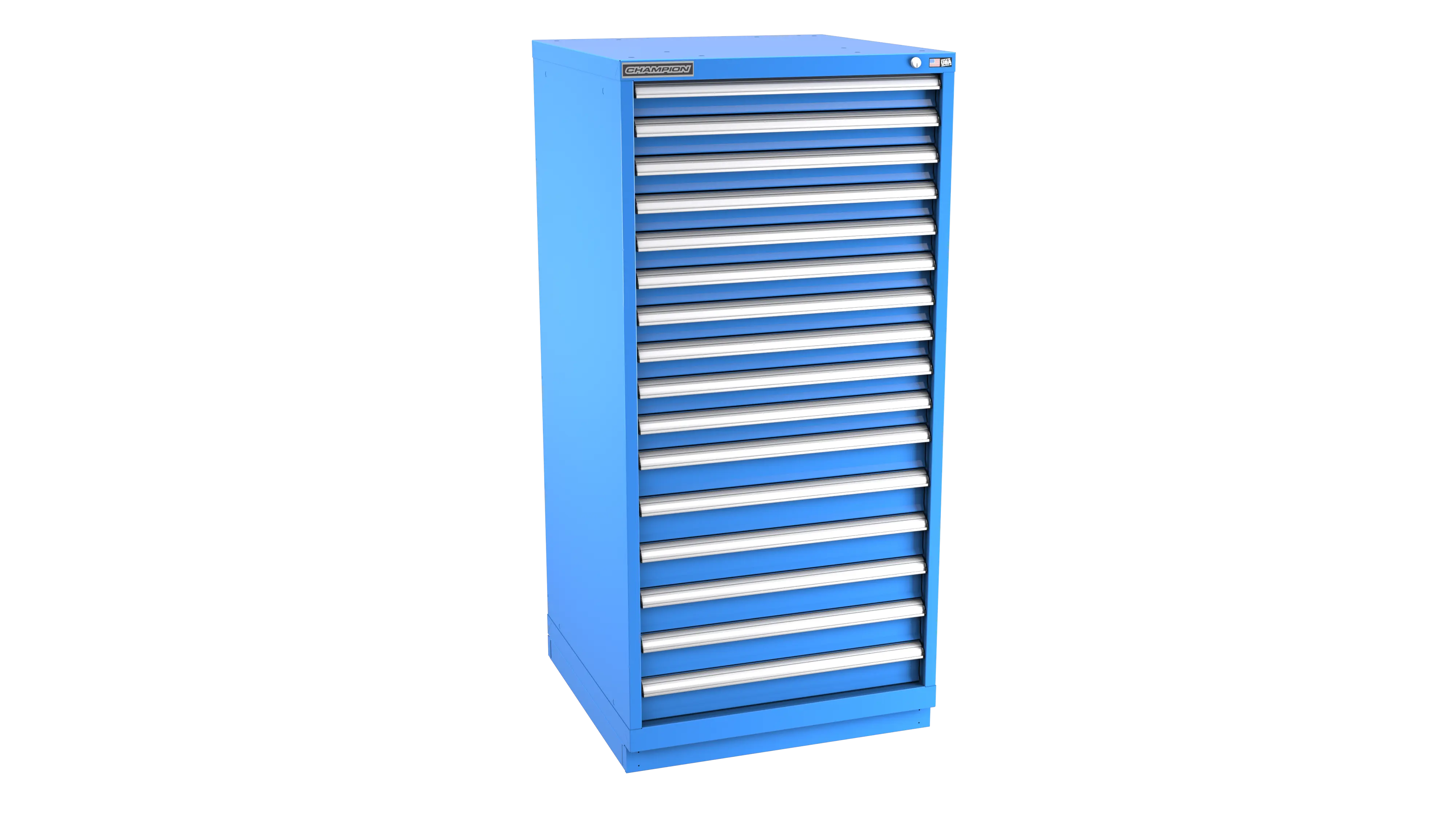 Champion Tool 16-Drawer Modular Cabinet, 28-1/4 W x 59-1/2 H x 22-1/2 D in - CM SWS2700-1601-ILC-FTB Champion Tool Storage